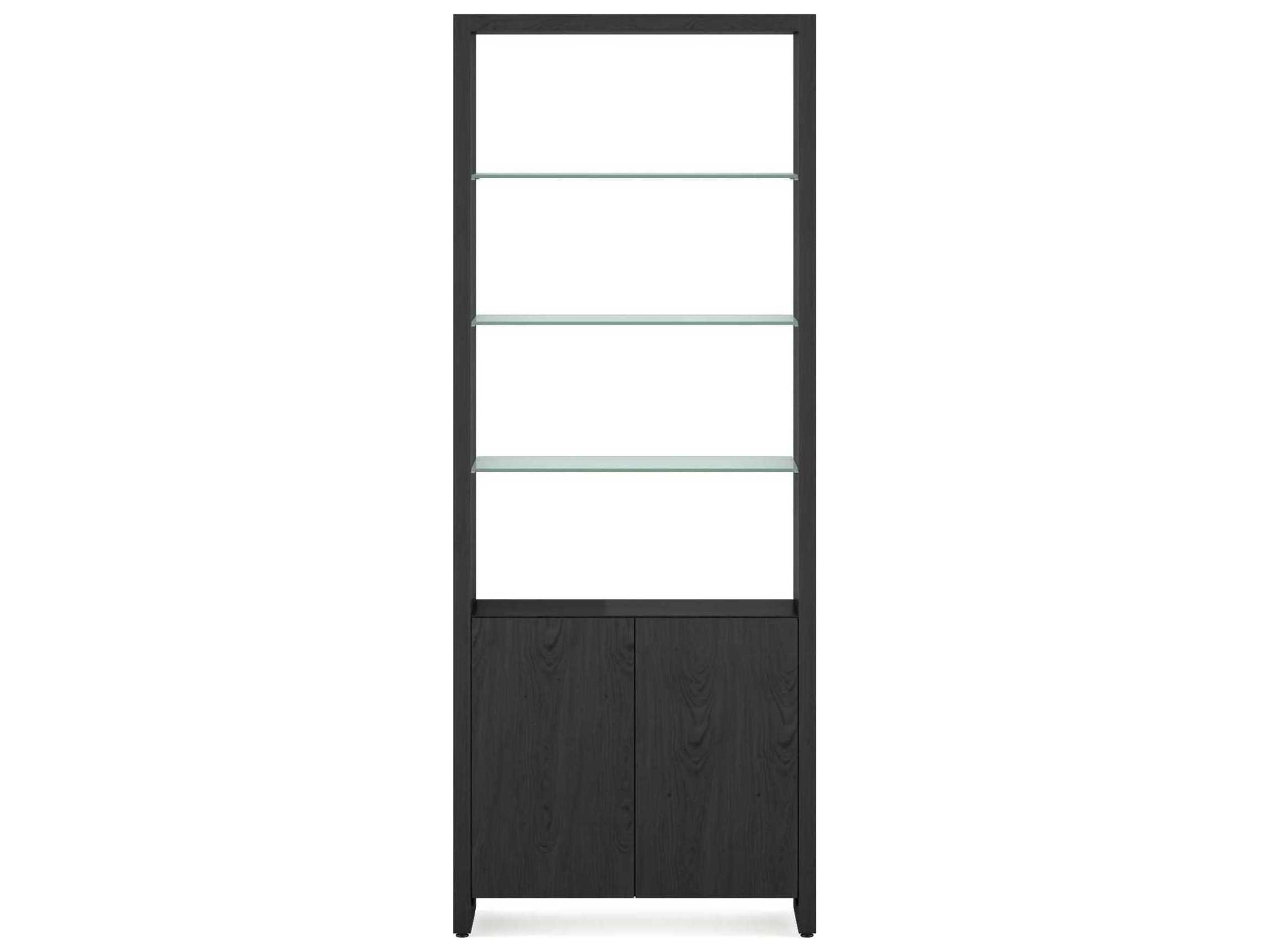 BDI Linea Shelf Charcoal Stained Ash Bookcase