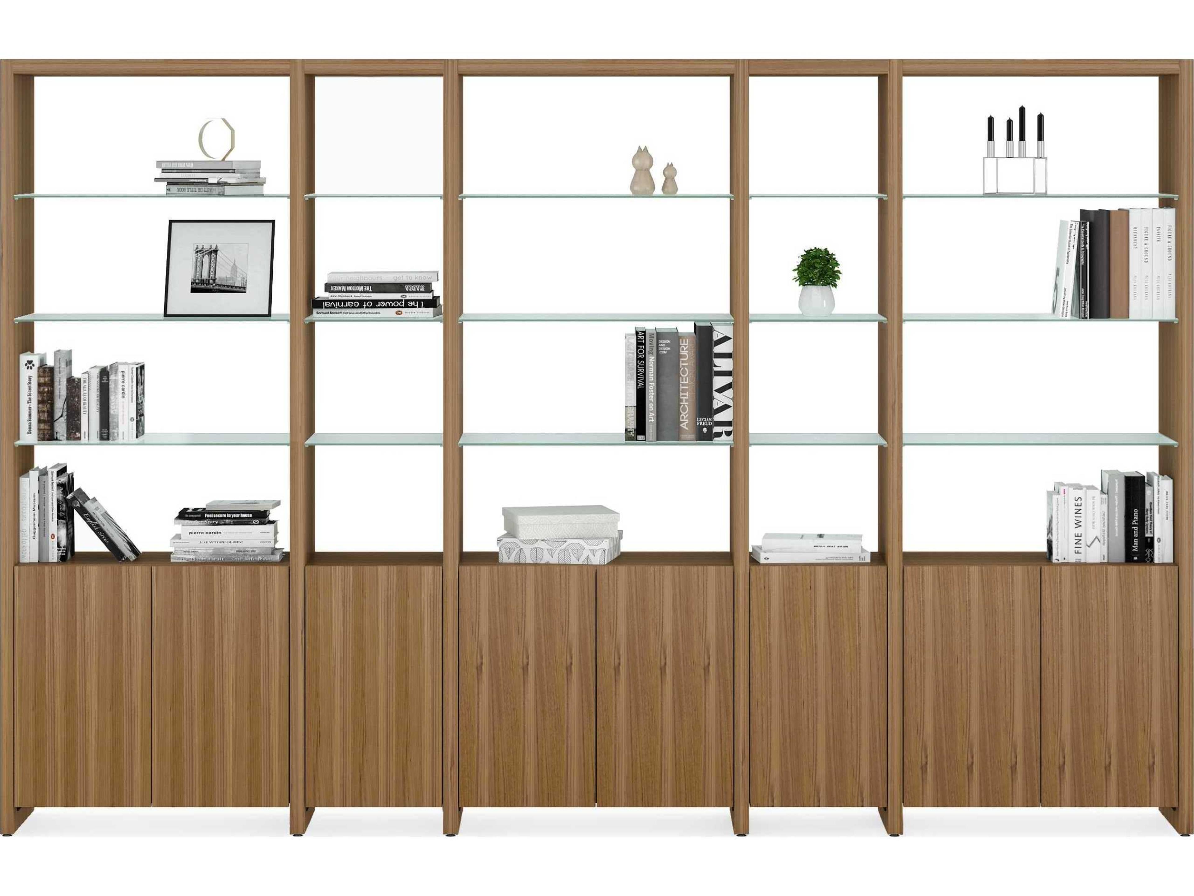 BDI Linea Shelf Natural Walnut Bookcase