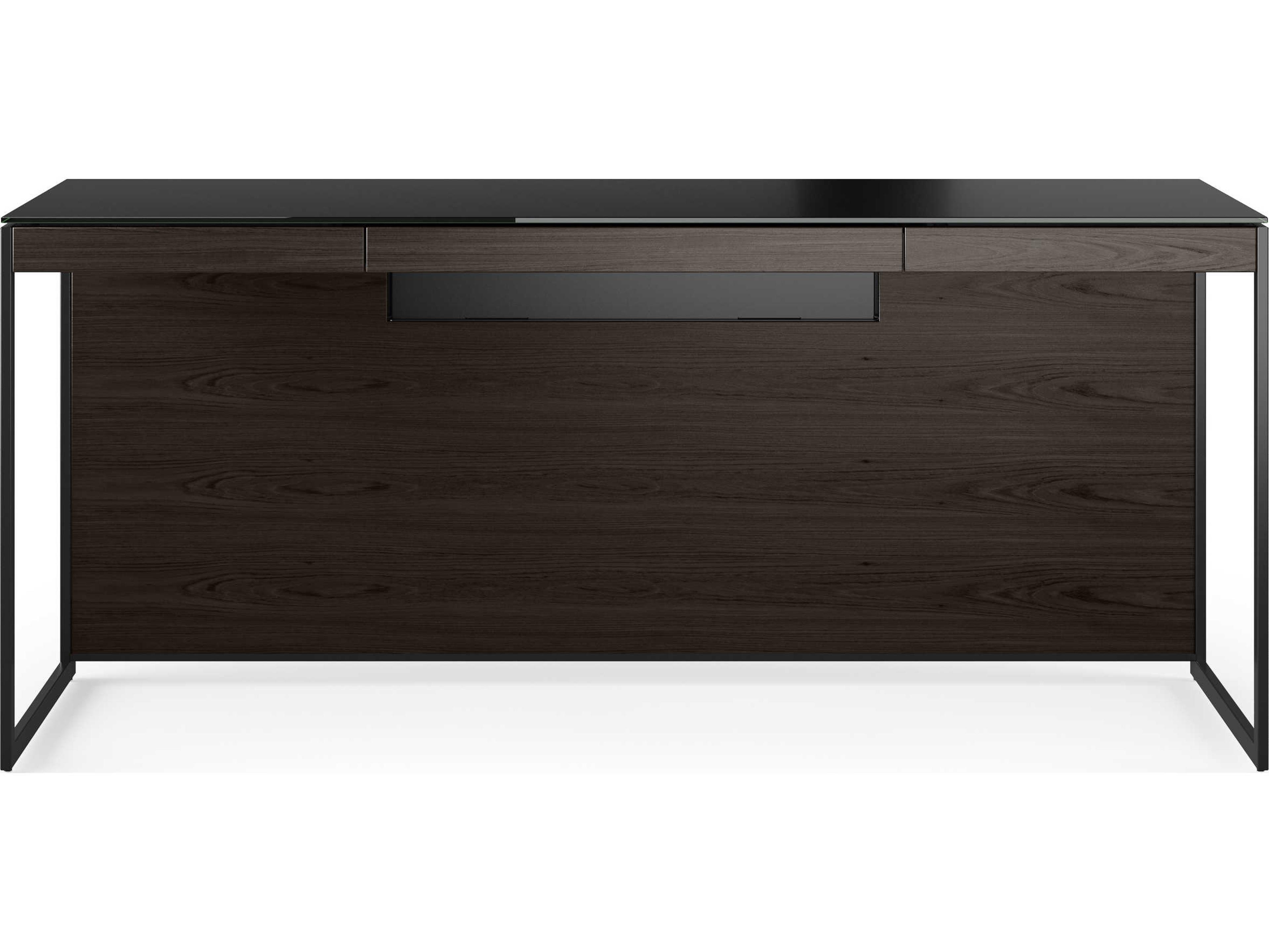 BDI Sequel Charcoal Stained Ash Black Wood Secretary Desk