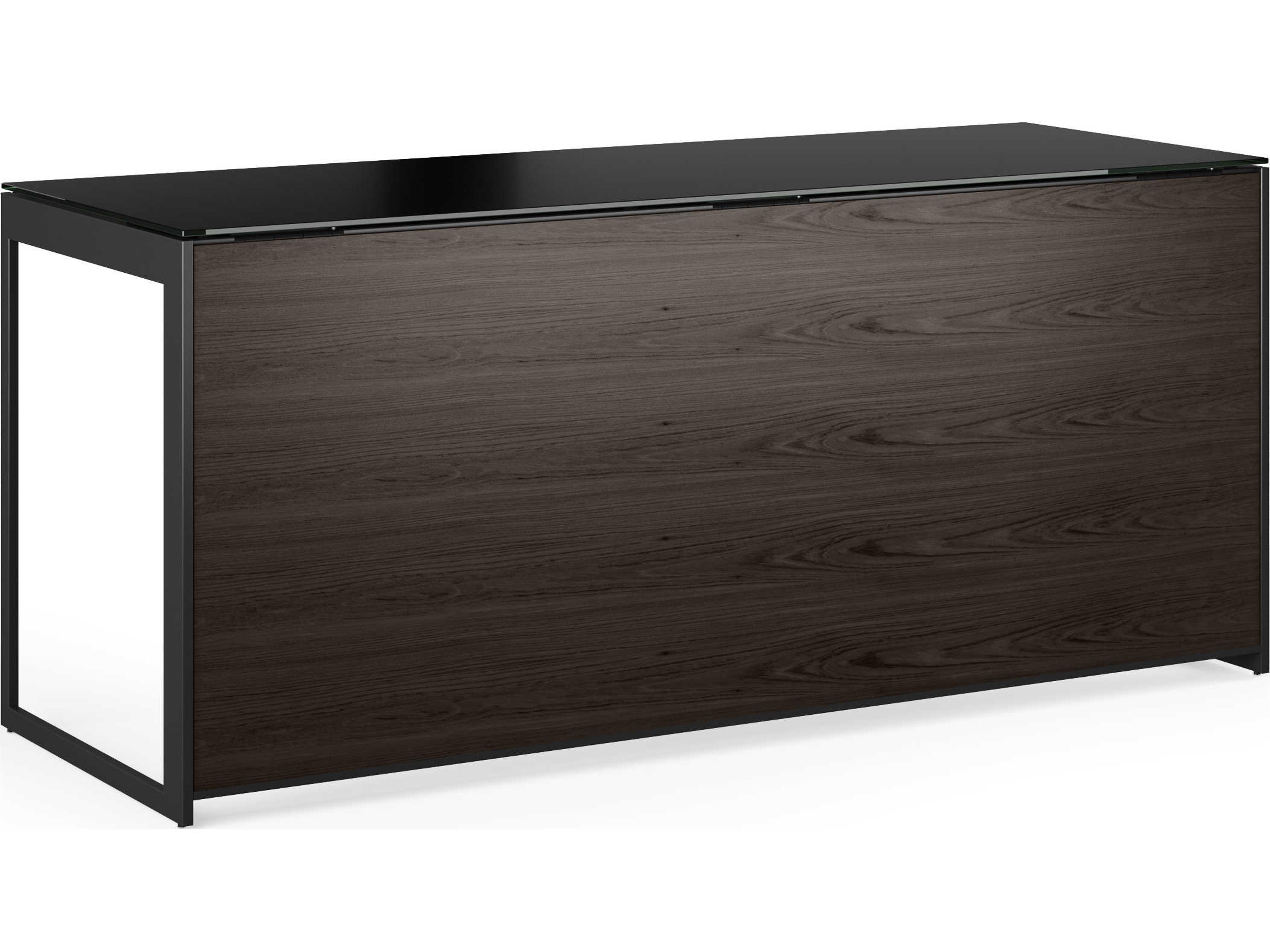 BDI Sequel Charcoal Stained Ash Black Wood Secretary Desk