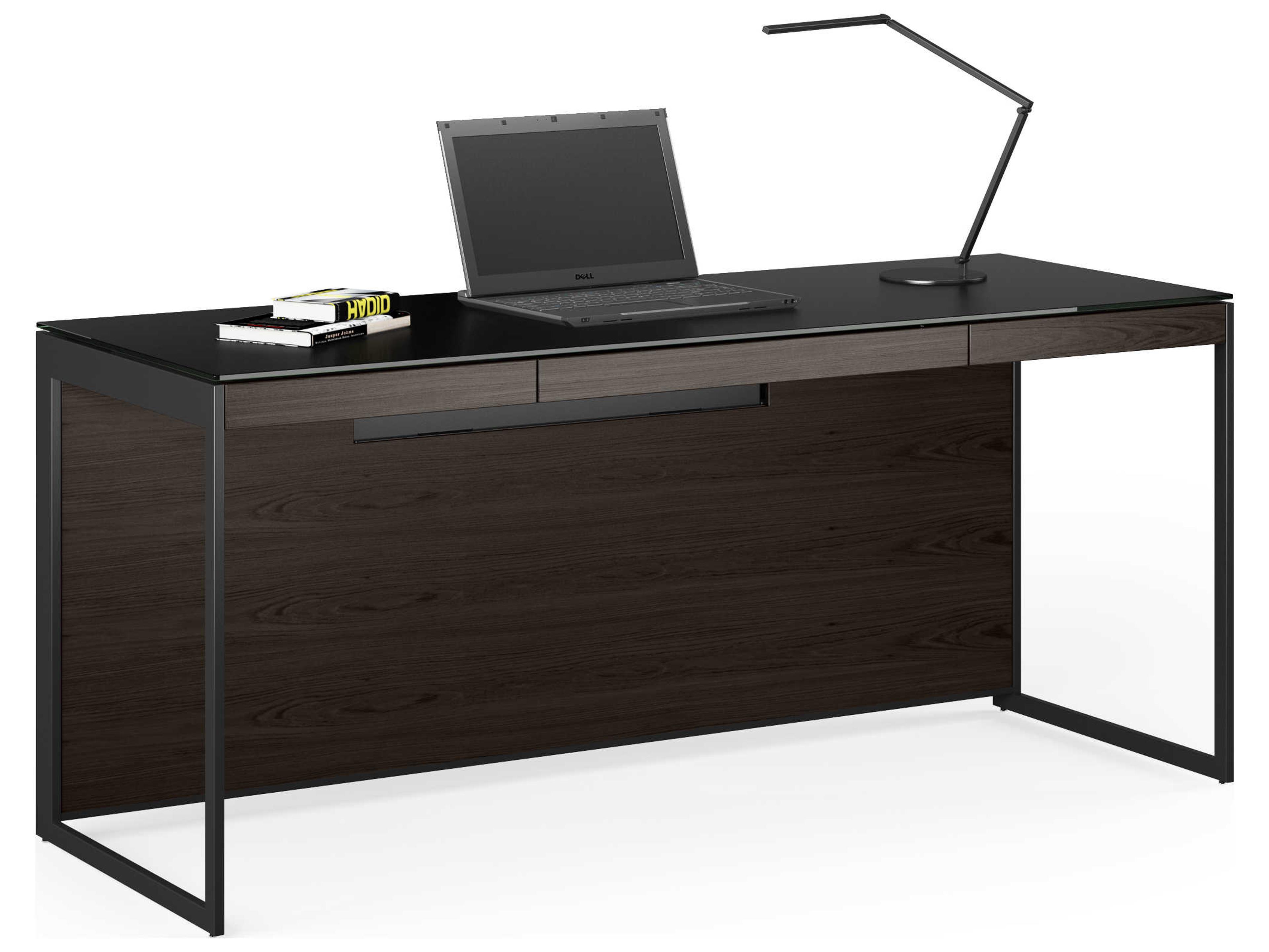 BDI Sequel Charcoal Stained Ash Black Wood Secretary Desk