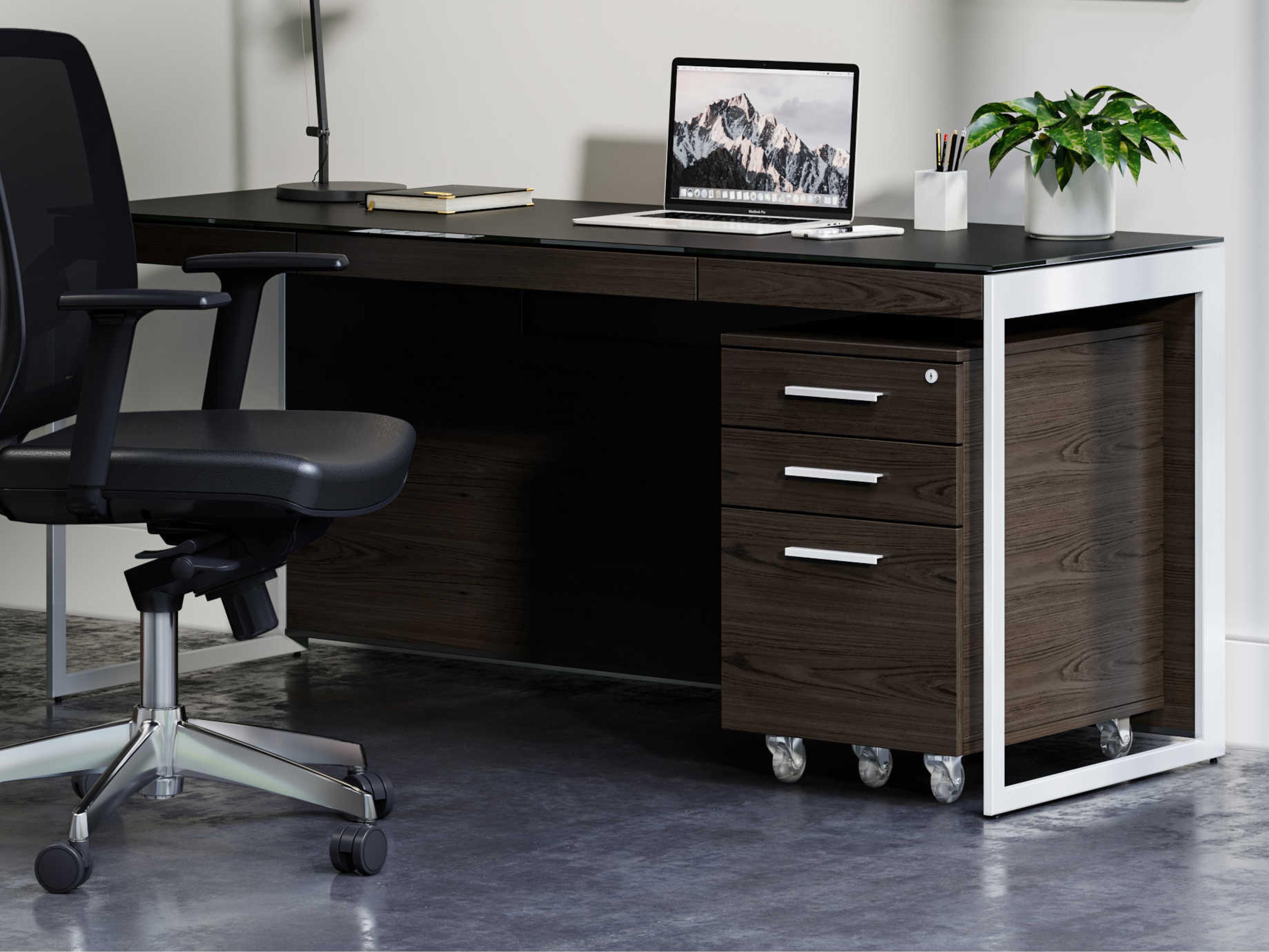 BDI Sequel Black Ash Wood Secretary Desk