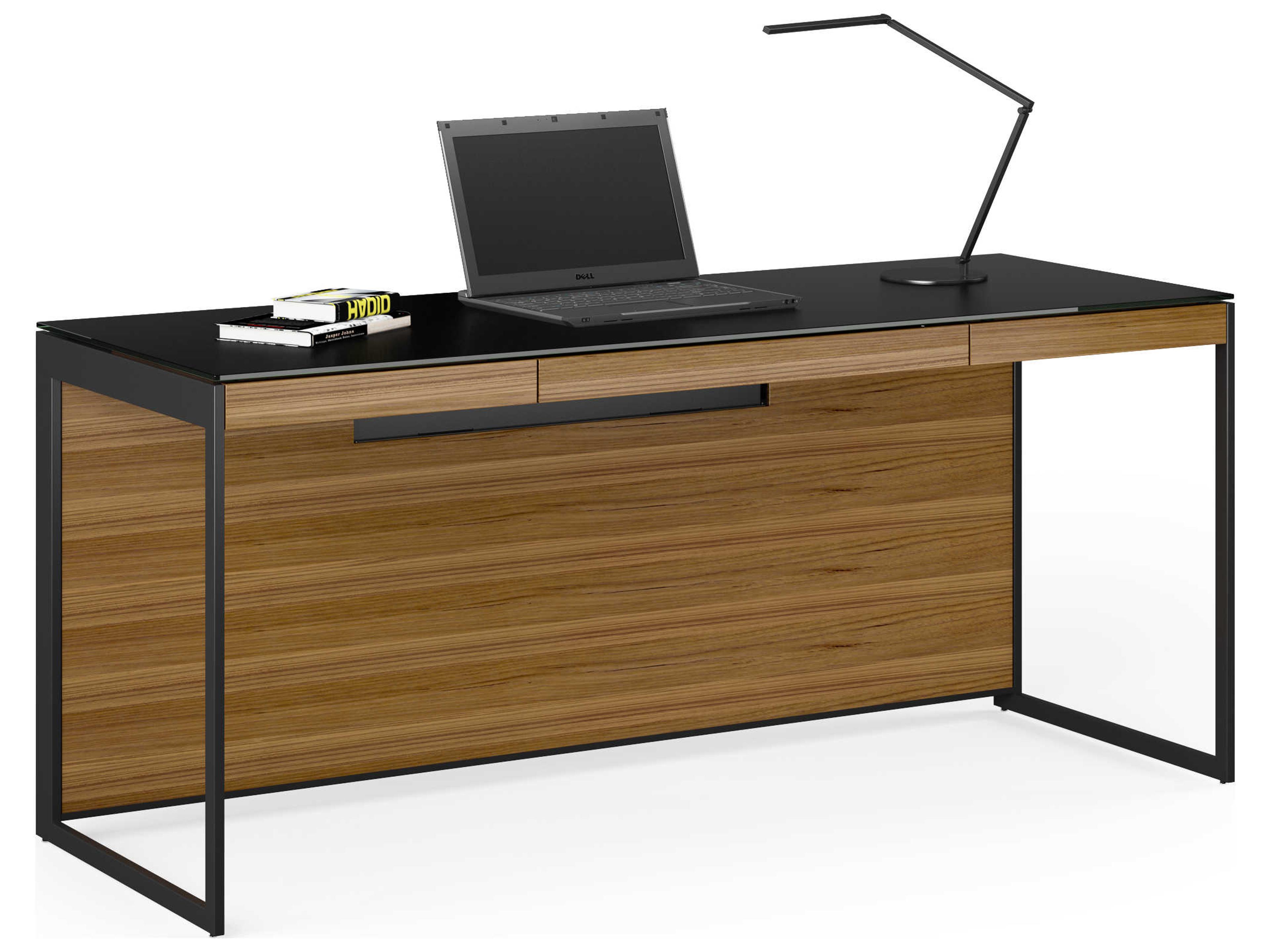 BDI Sequel Natural Walnut Black Brown Wood Secretary Desk