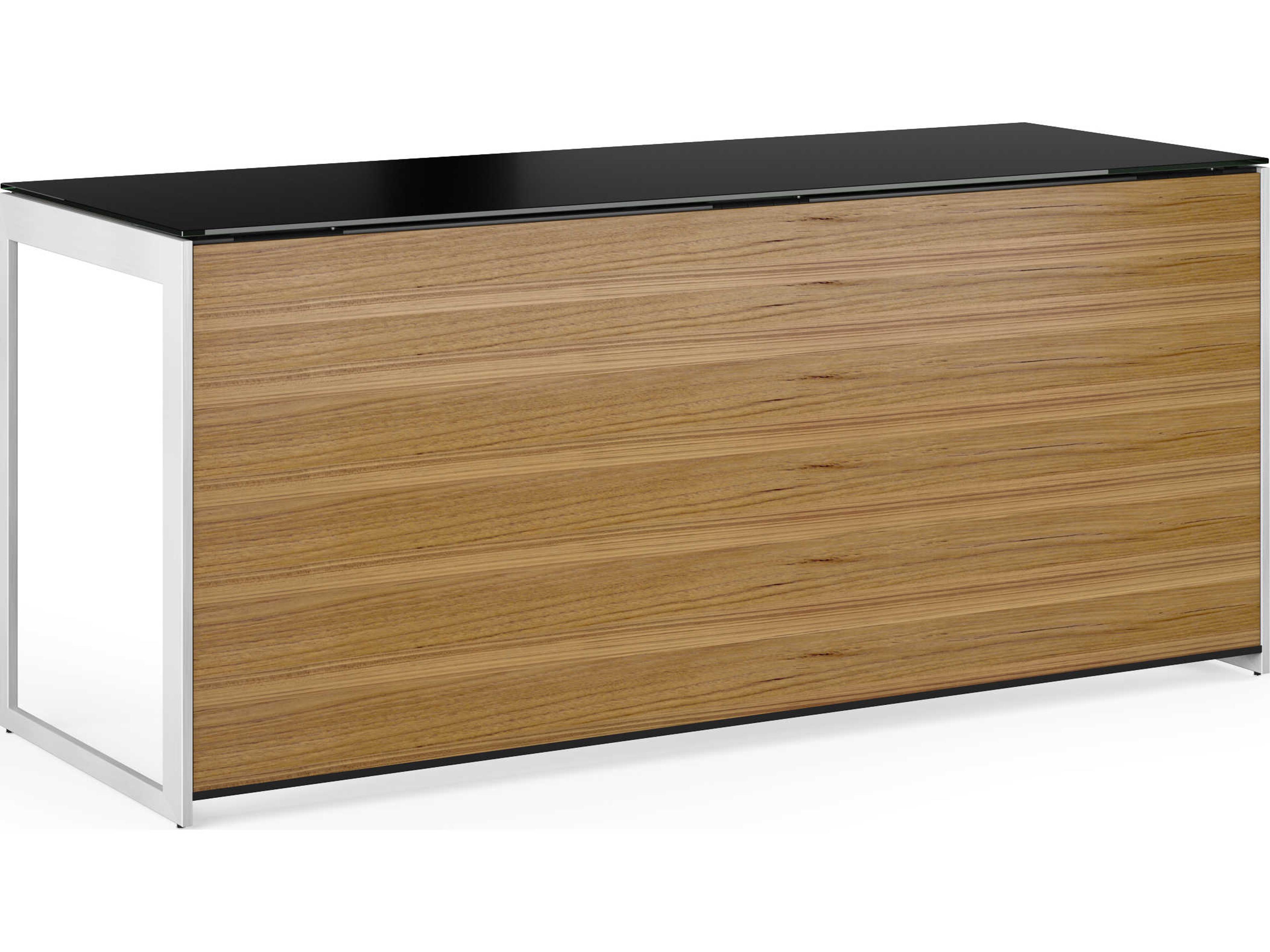 BDI Sequel Black Natural Walnut Satin Nickel Brown Wood Secretary Desk