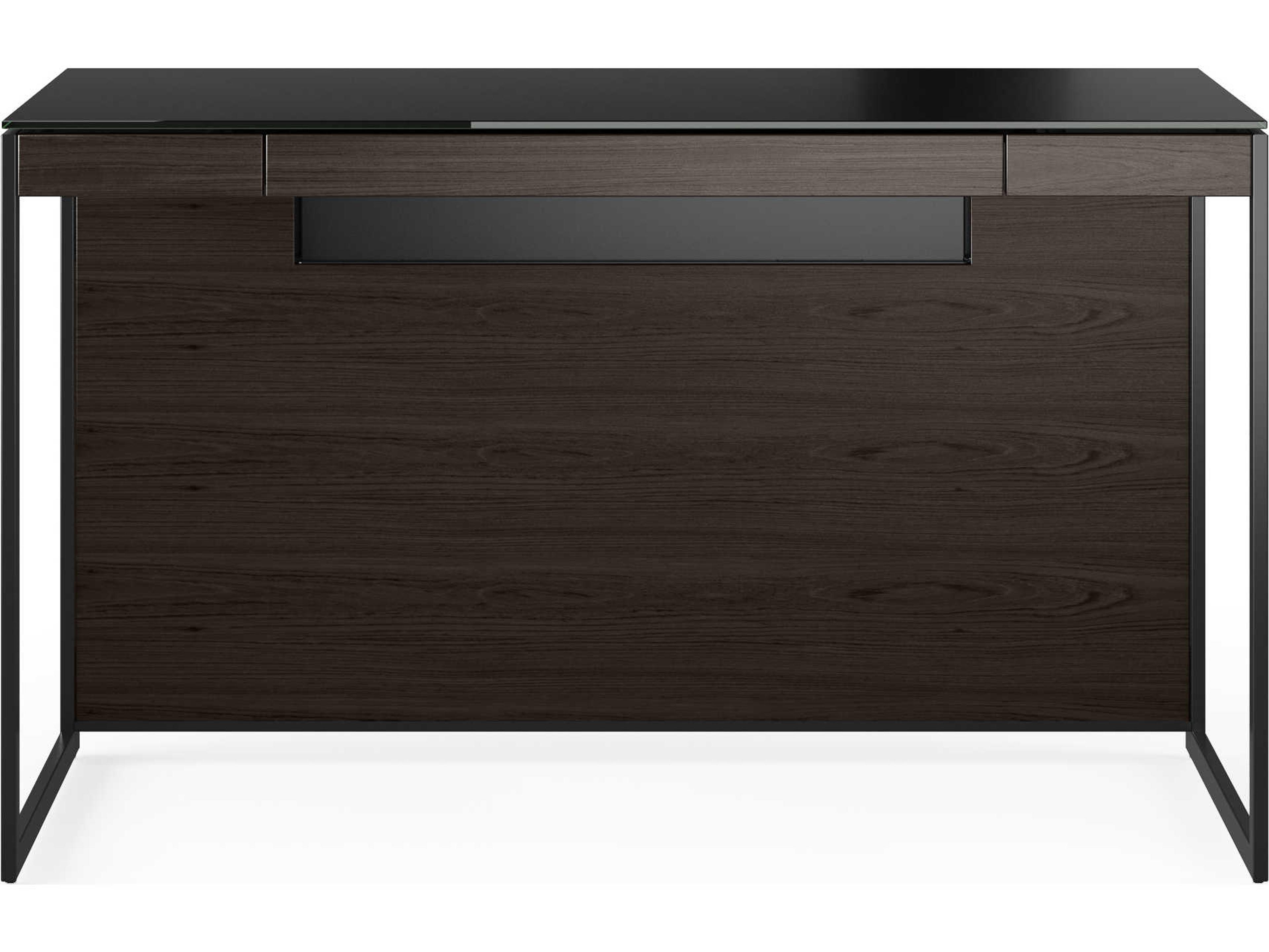 BDI Sequel Charcoal Stained Ash Black Brown Hardwood Secretary Desk