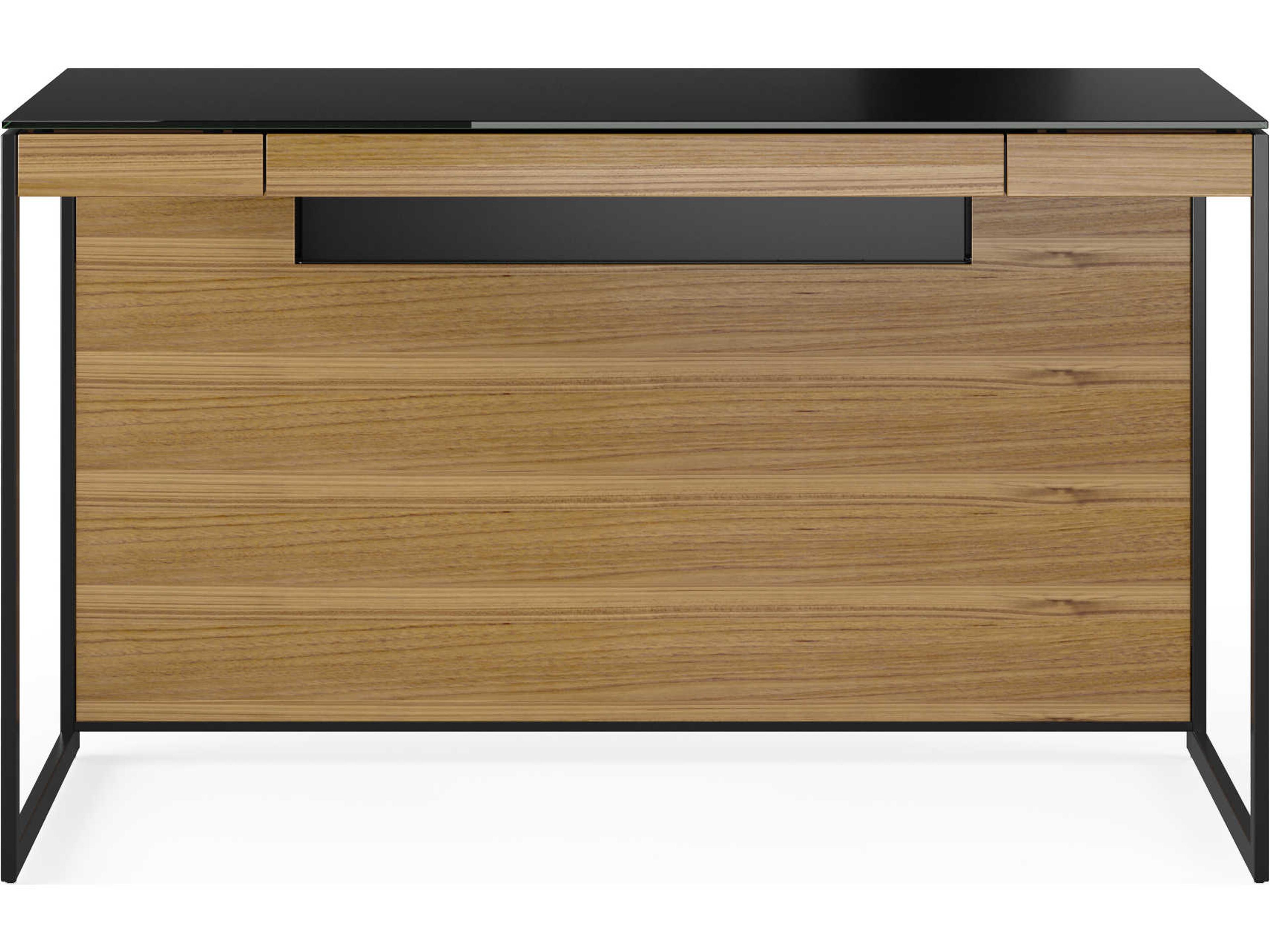 BDI Sequel Natural Walnut Black Brown Wood Secretary Desk