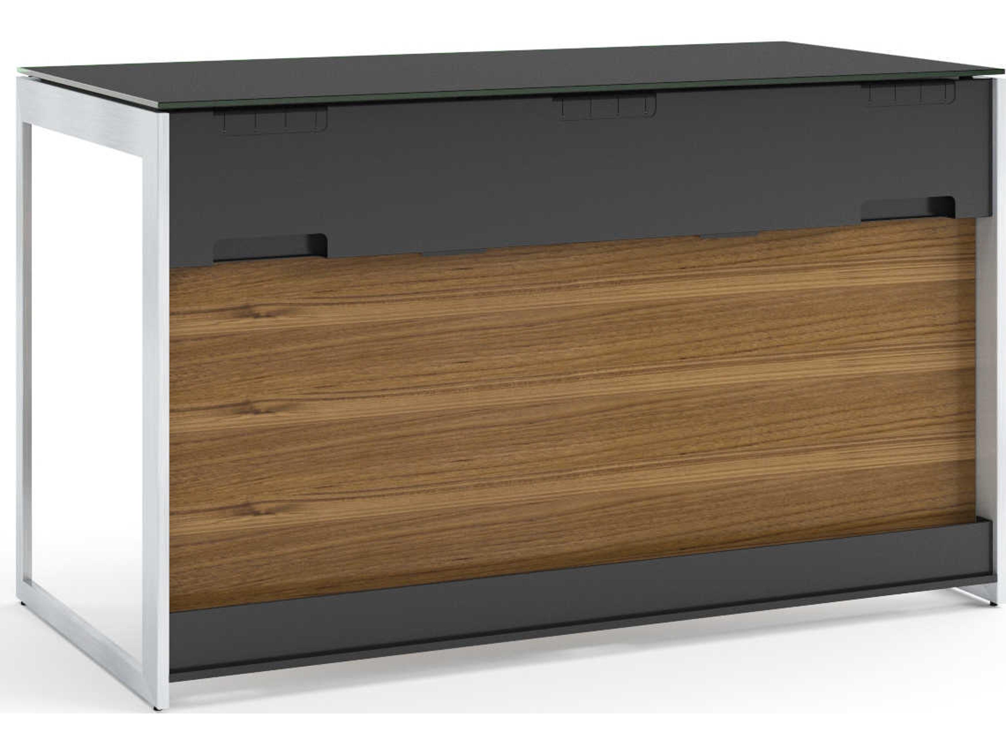 BDI Sequel Black Natural Walnut Satin Nickel Brown Hardwood Secretary Desk