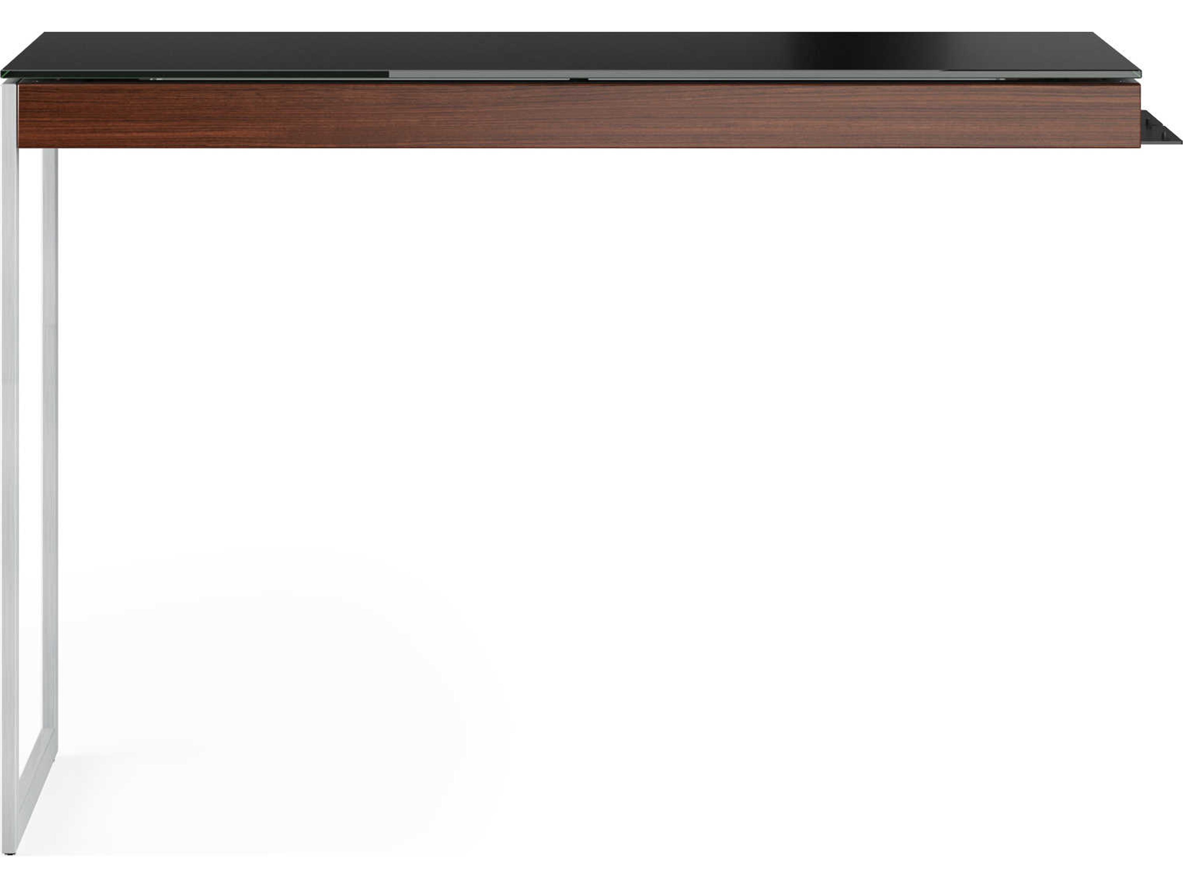 BDI Sequel-20 Black / Chocolate Stained Walnut / Satin Nickel Return Desk
