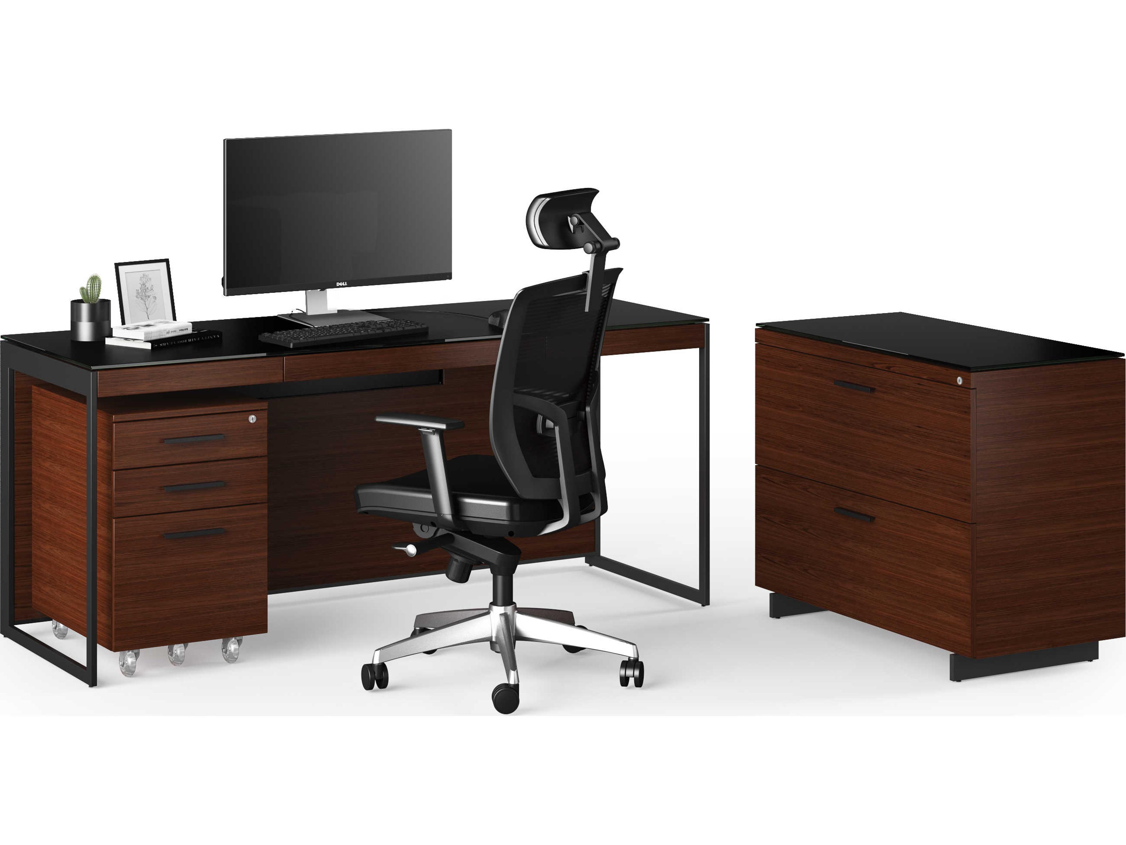 BDI Sequel Chocolate Stained Walnut Black File Cabinet