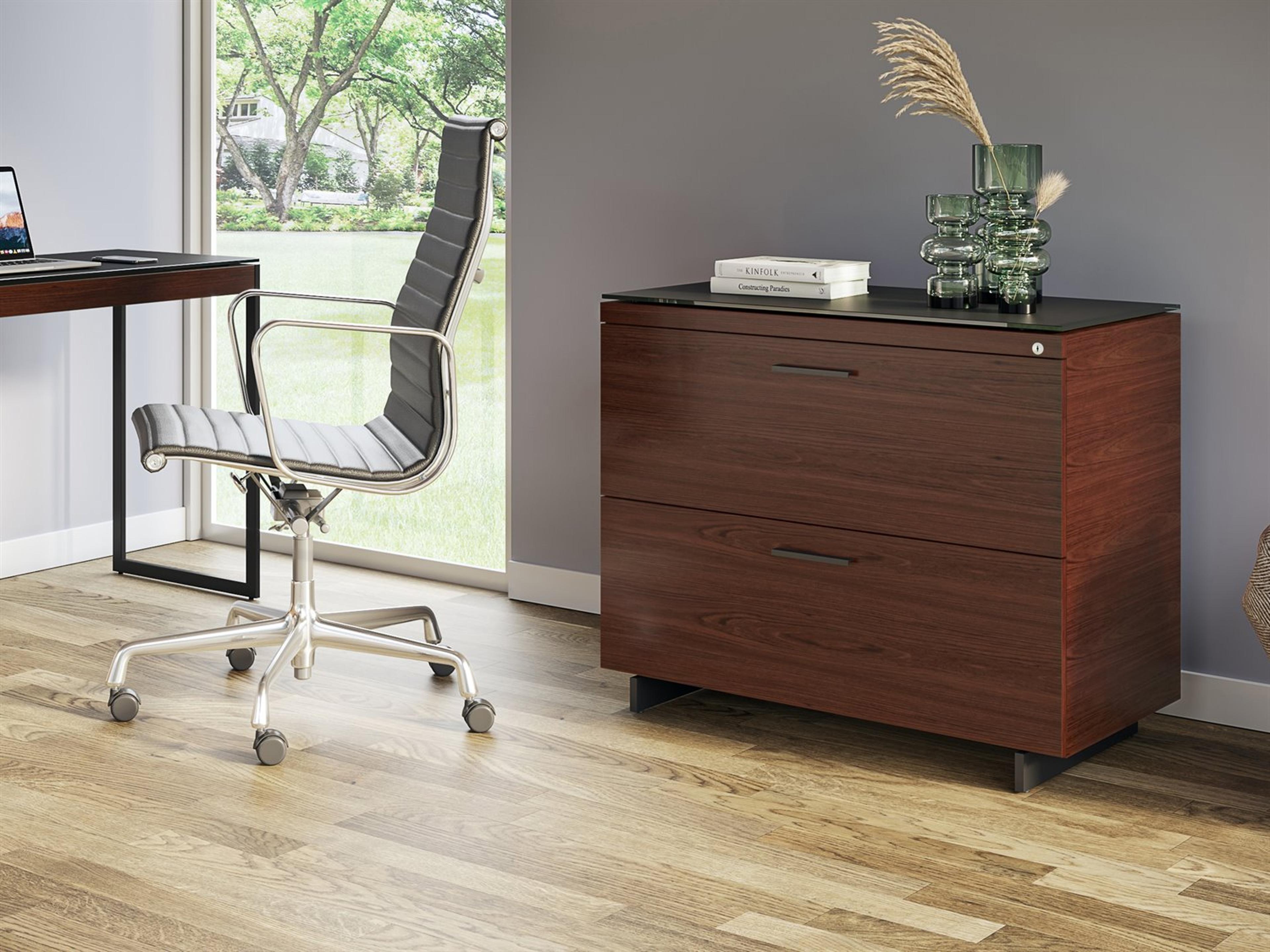 BDI Sequel Chocolate Stained Walnut Black File Cabinet