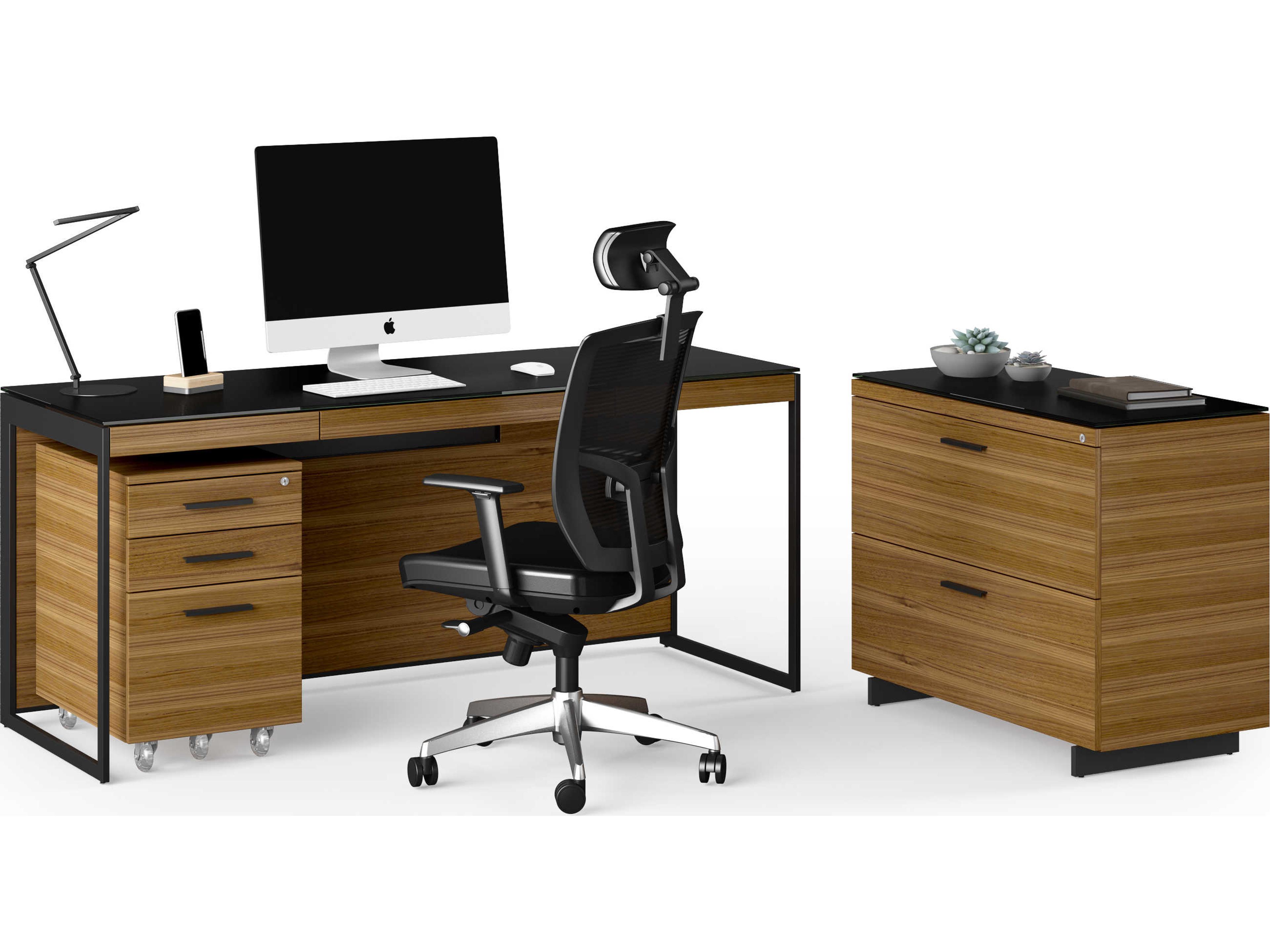 BDI Sequel Natural Walnut Black File Cabinet