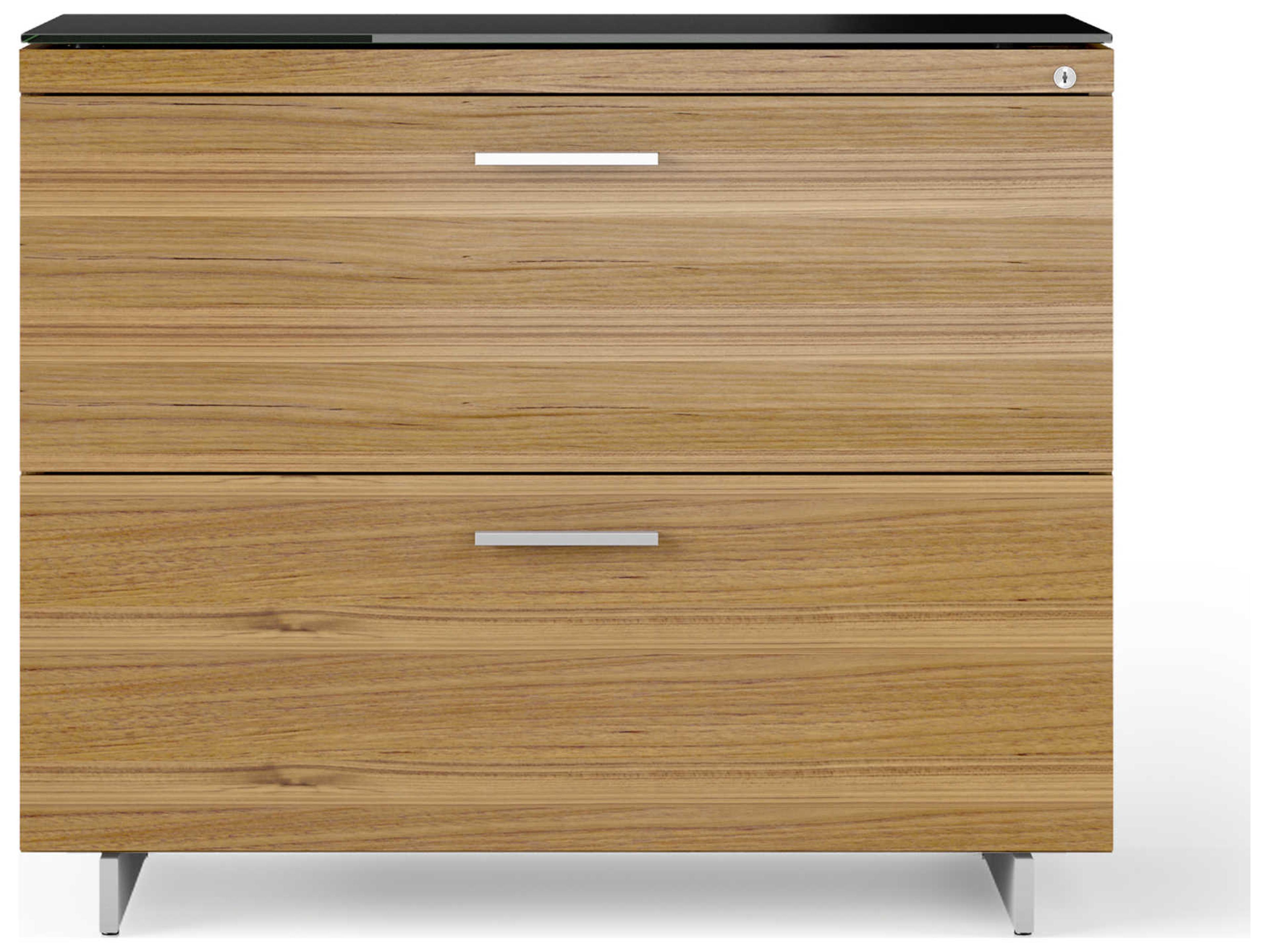 BDI Sequel Black Natural Walnut Satin Nickel File Cabinet