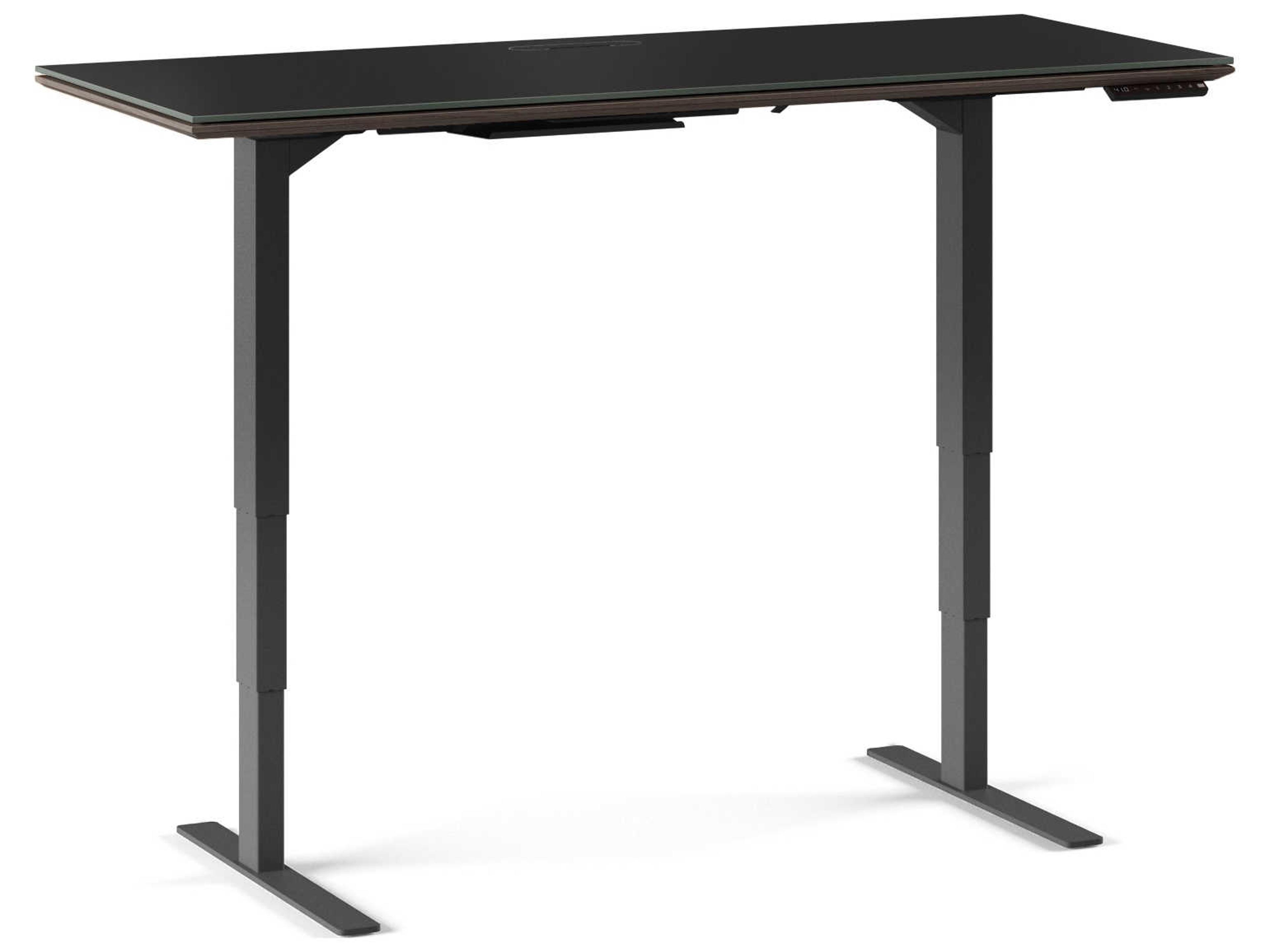 BDI Sequel Black Charcoal Stained Ash Brown Hardwood Desks