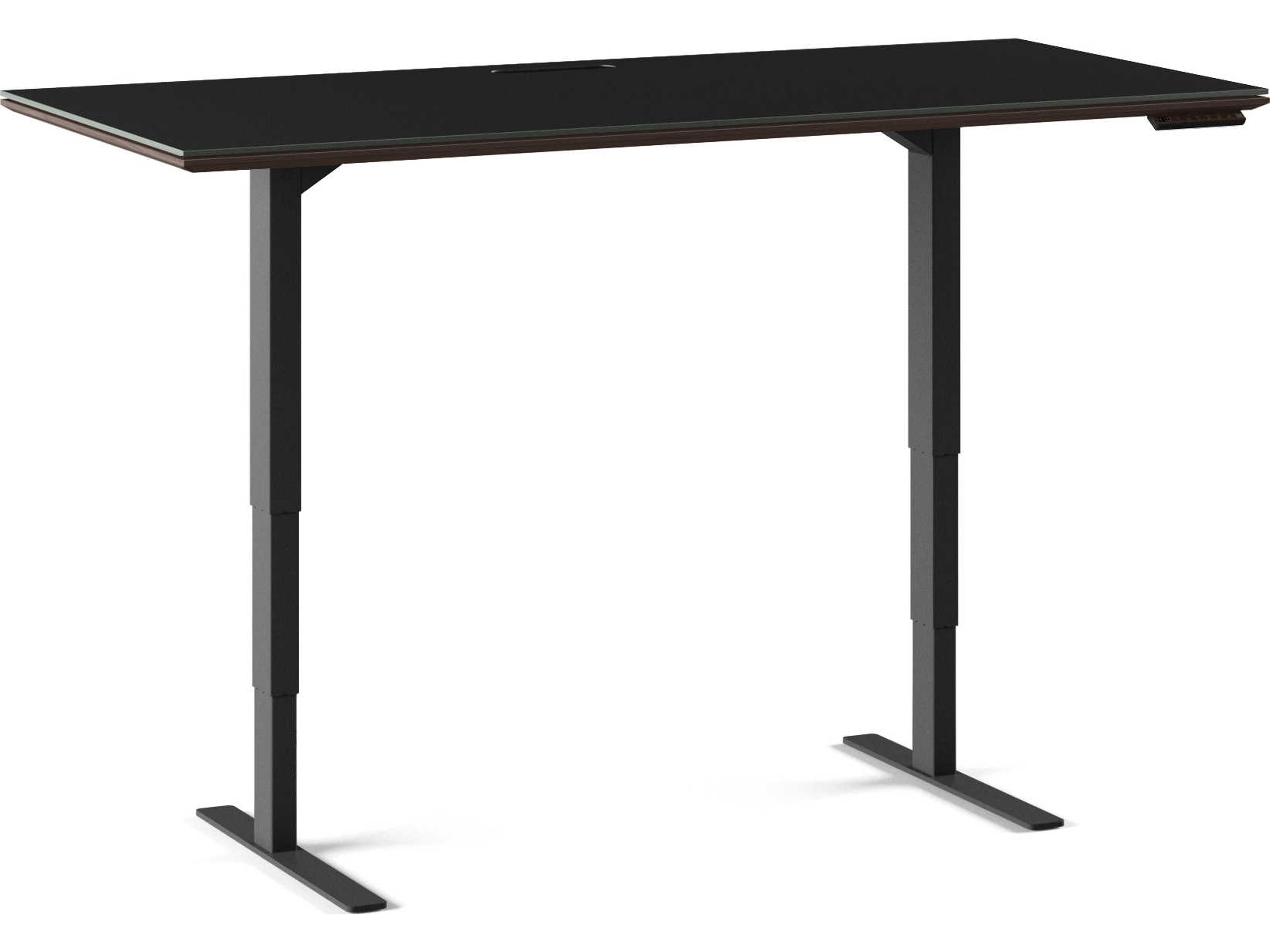 BDI Sequel Black Charcoal Stained Ash Wood Computer Desk
