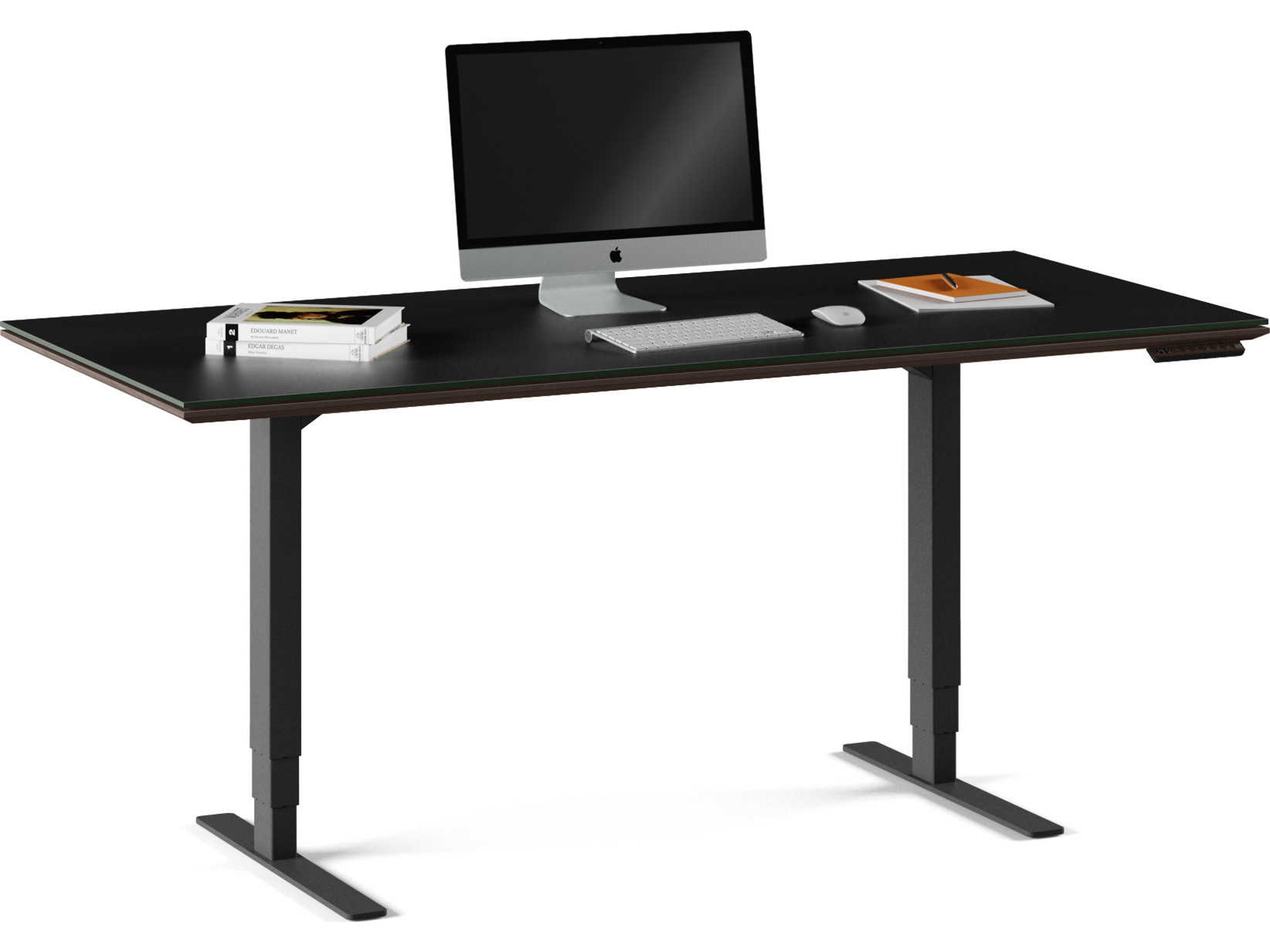 BDI Sequel Black Charcoal Stained Ash Wood Computer Desk