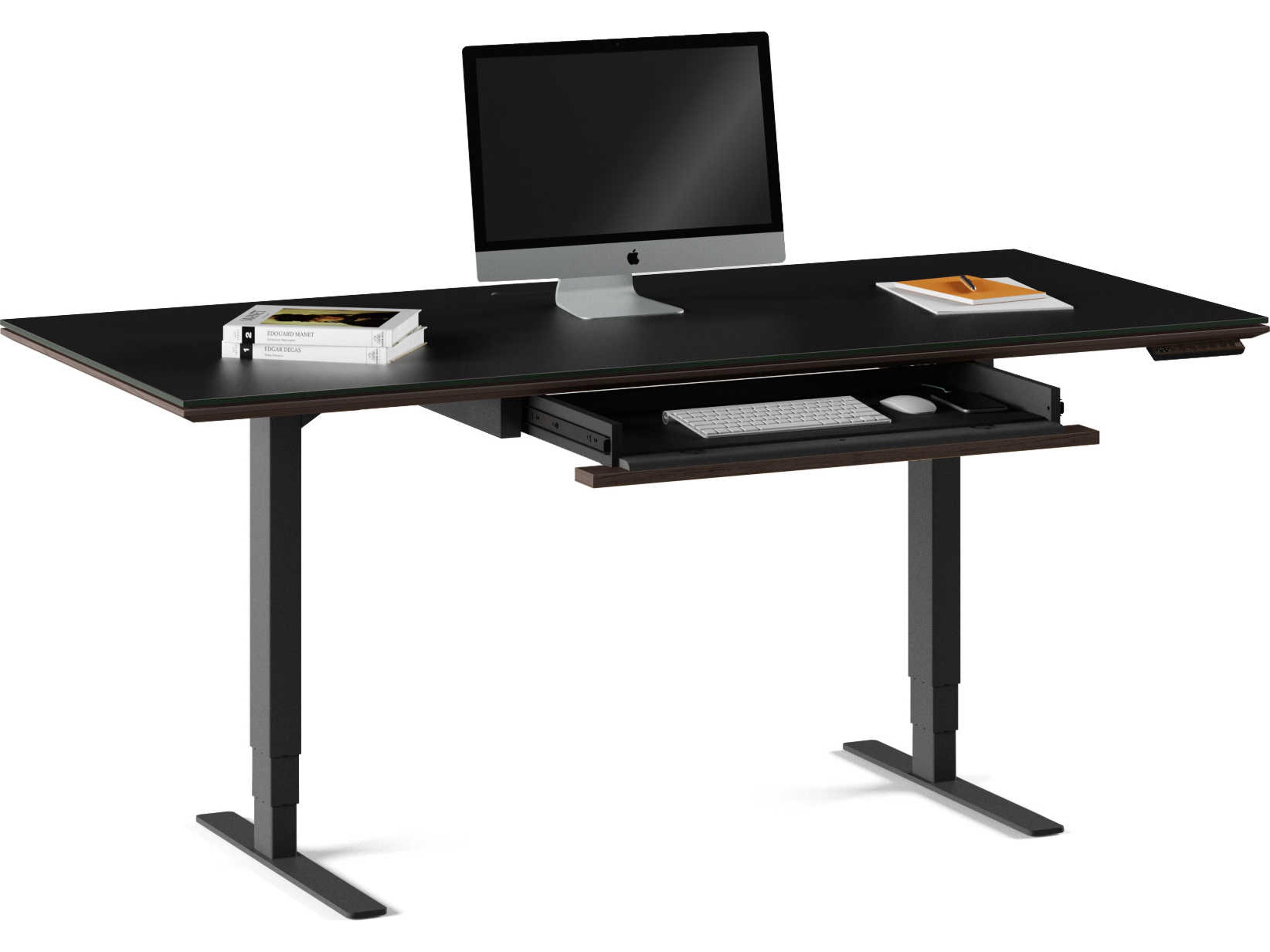 BDI Sequel Black Charcoal Stained Ash Wood Computer Desk