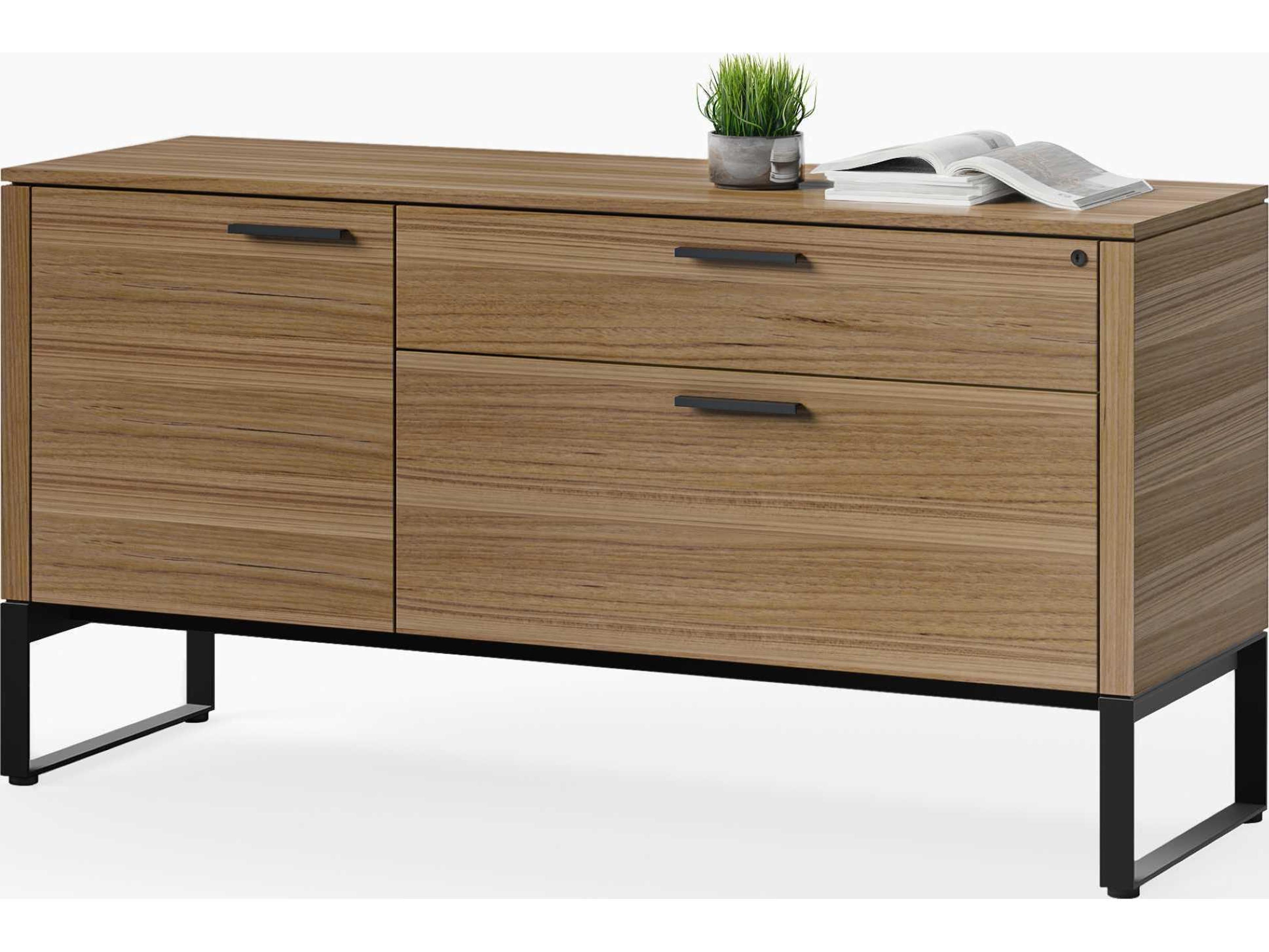 BDI Linea Office Natural Walnut File Cabinet
