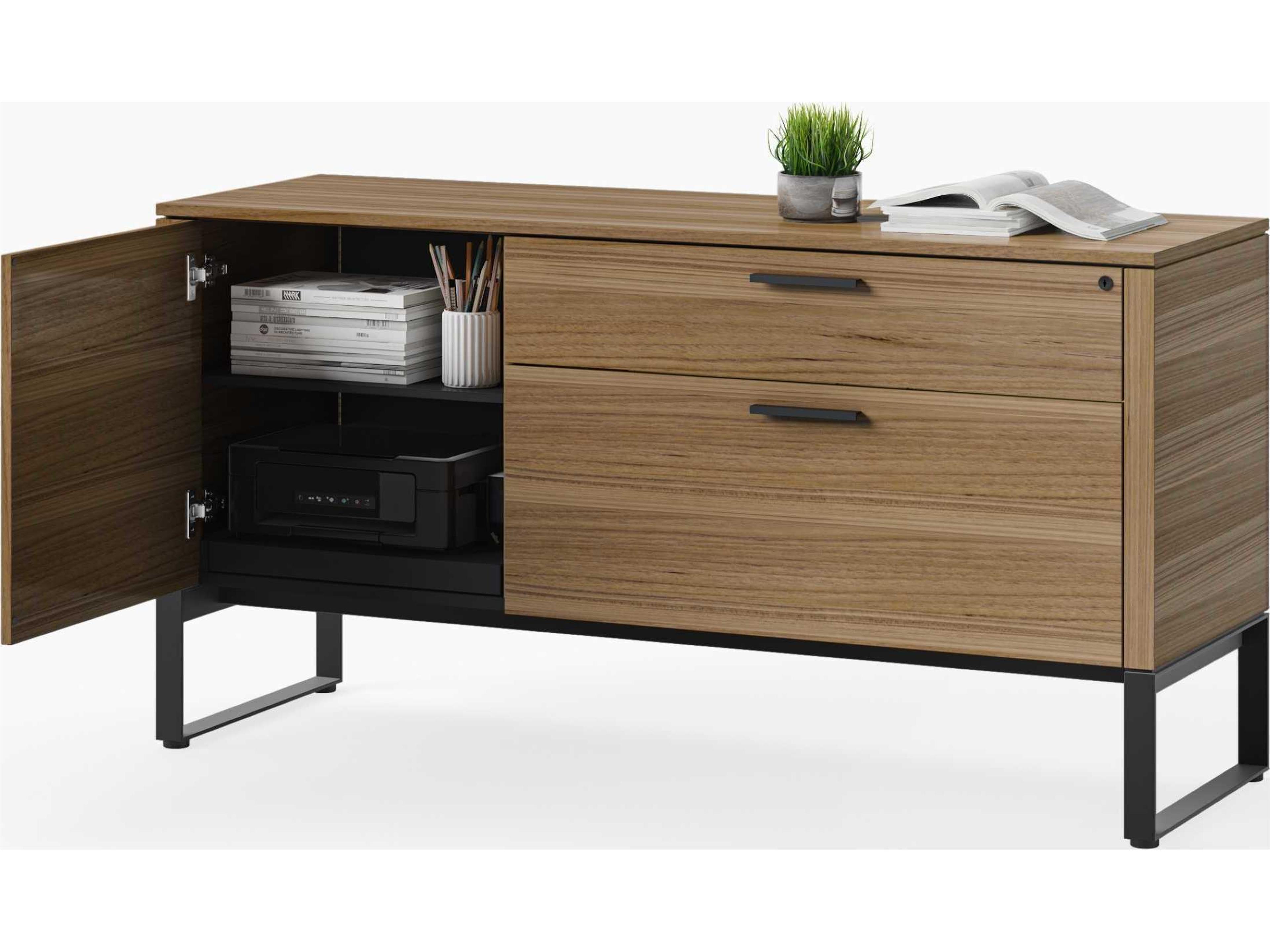 BDI Linea Office Natural Walnut File Cabinet