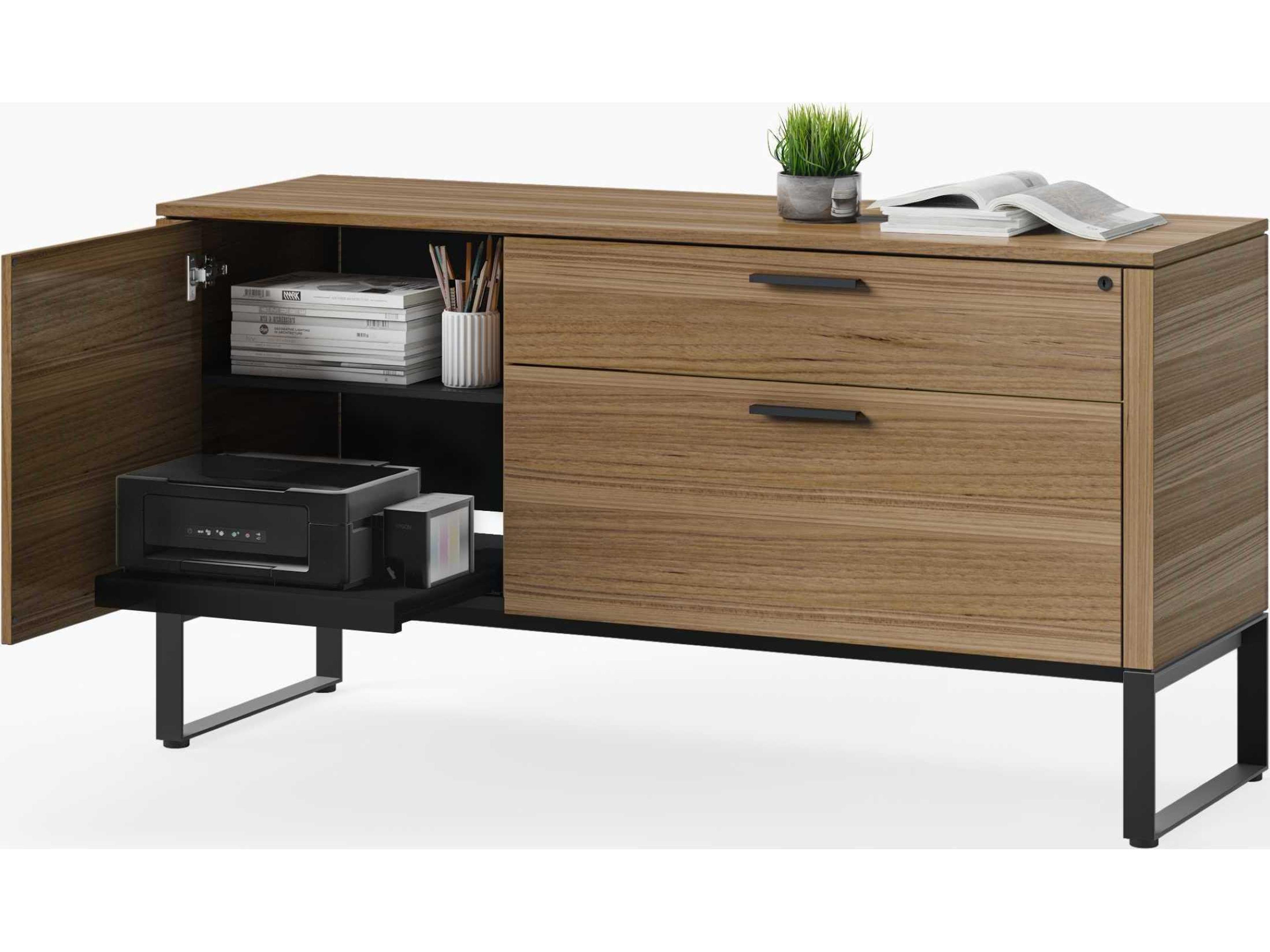 BDI Linea Office Natural Walnut File Cabinet