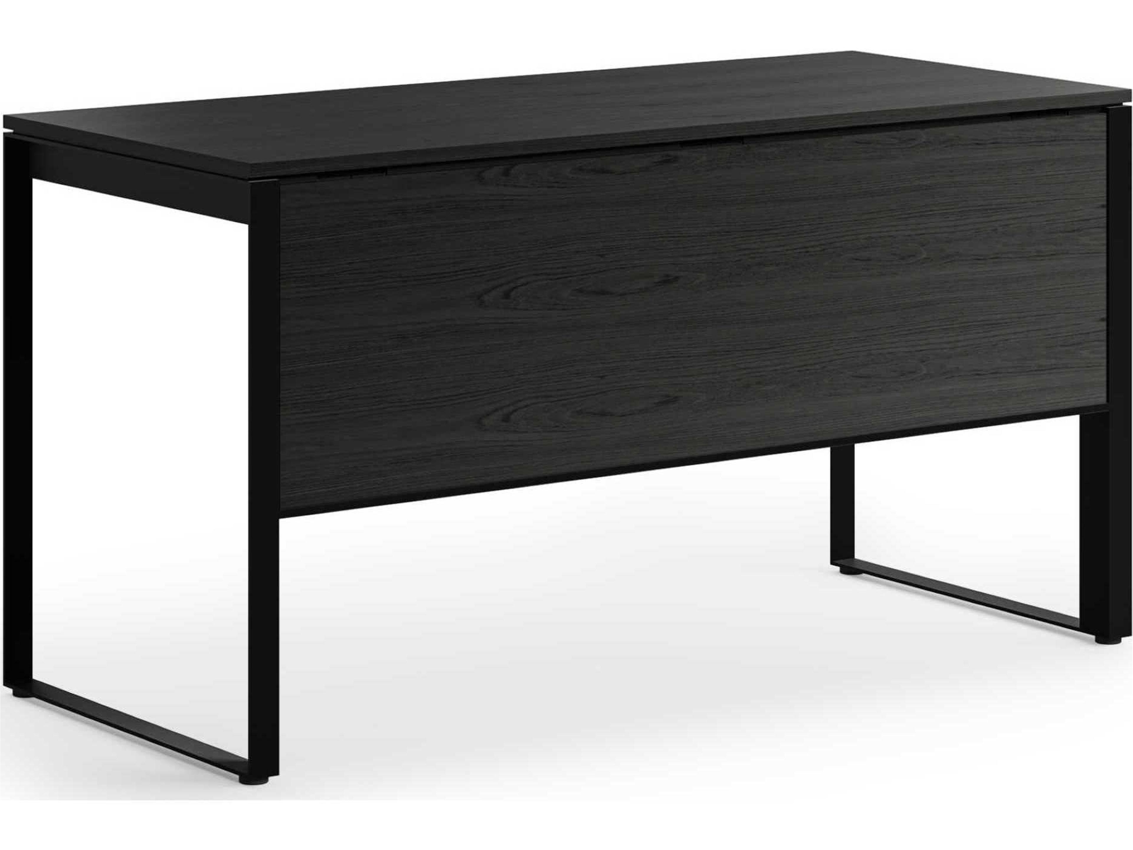 BDI Linea Office Charcoal Stained Ash Black Wood Computer Desk