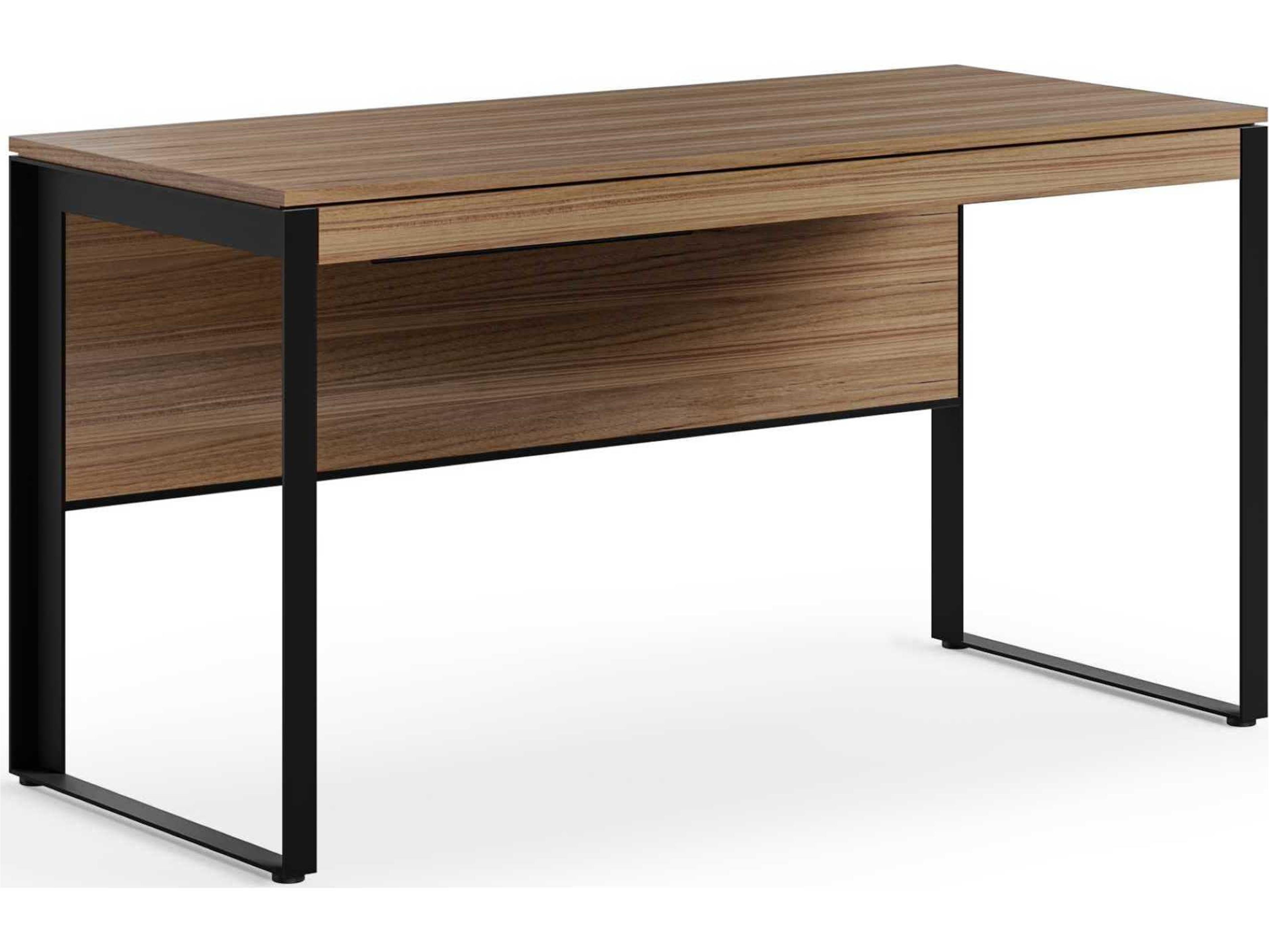 BDI Linea Office Natural Walnut Black Wood Computer Desk