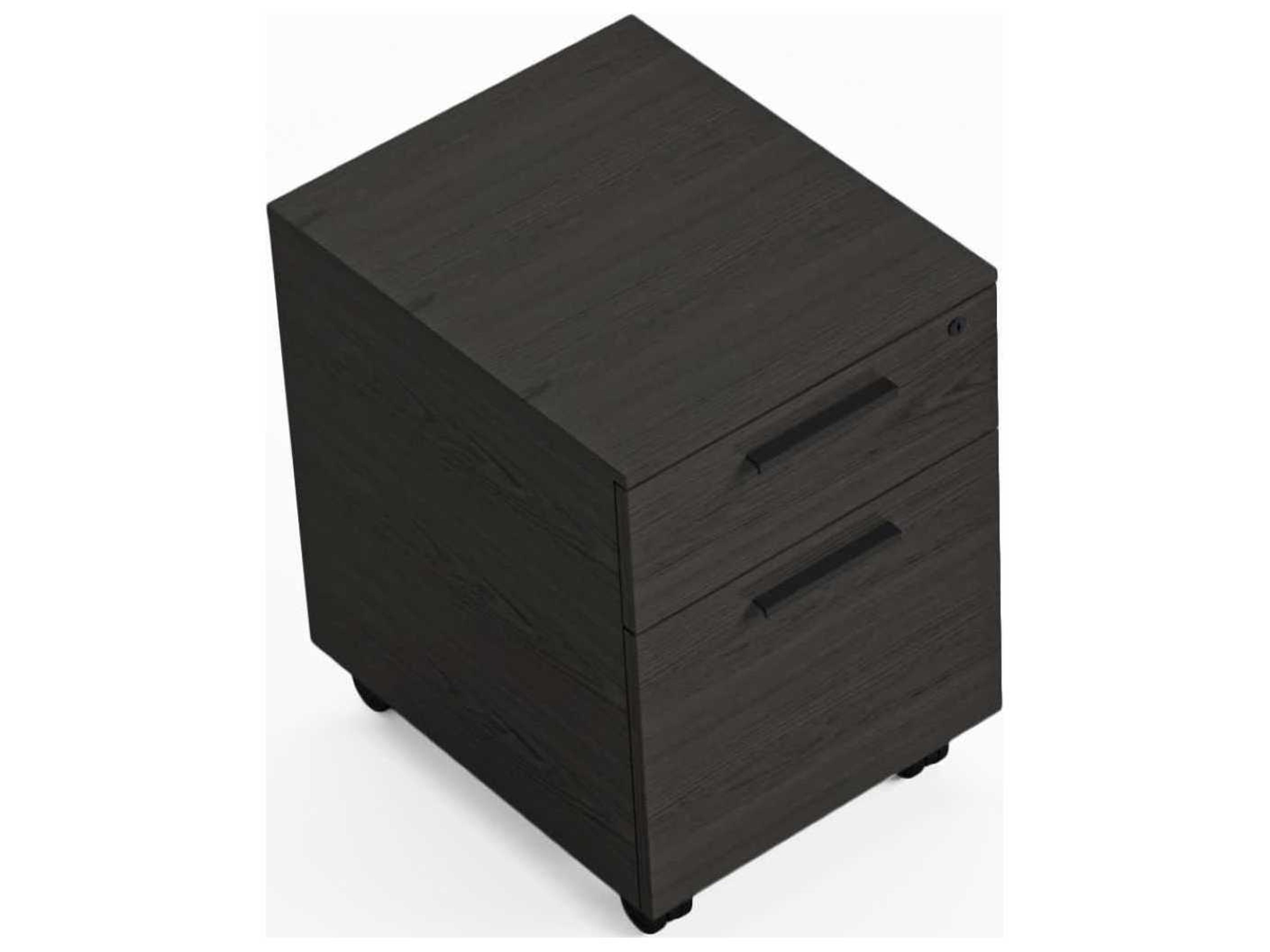 BDI Linea Office Charcoal Stained Ash File Cabinet