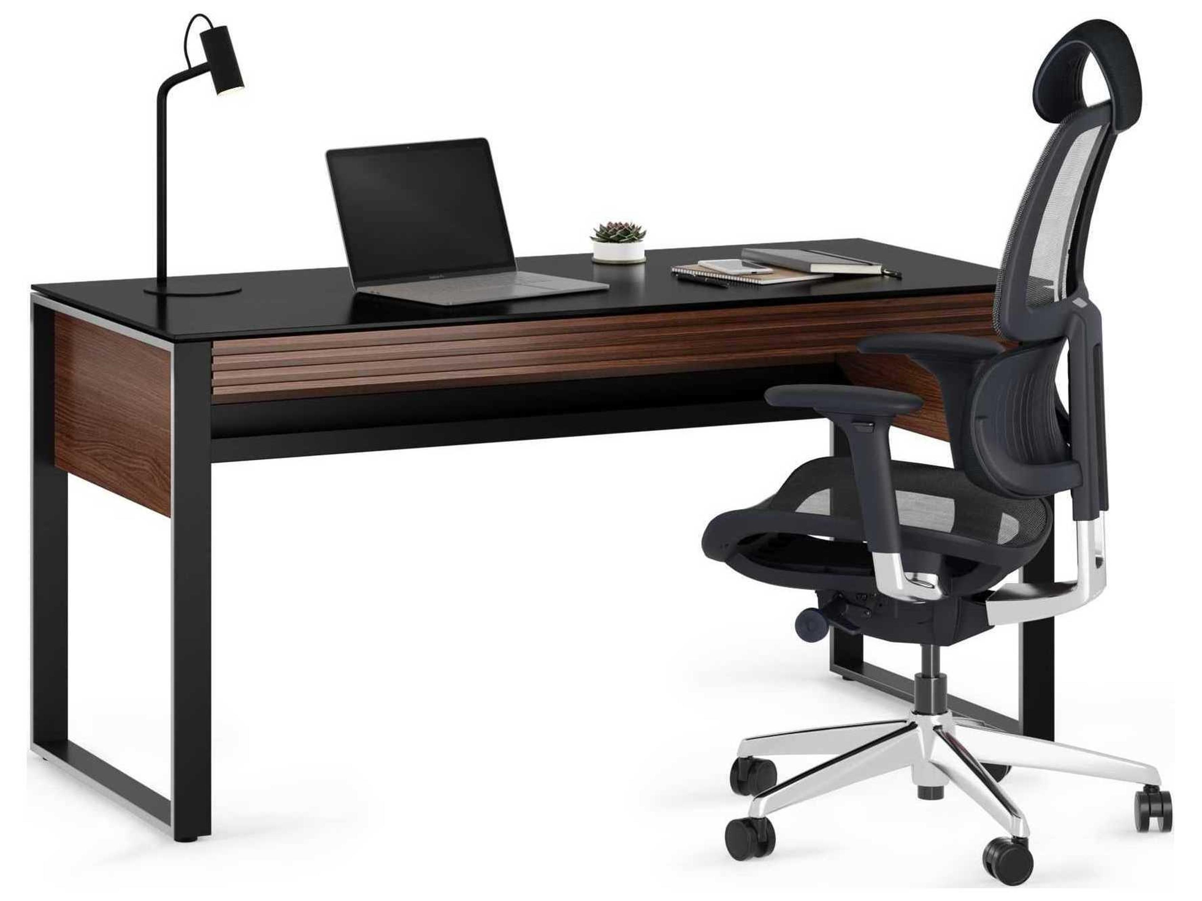 BDI Corridor Chocolate Stained Walnut Black Brown Secretary Desk