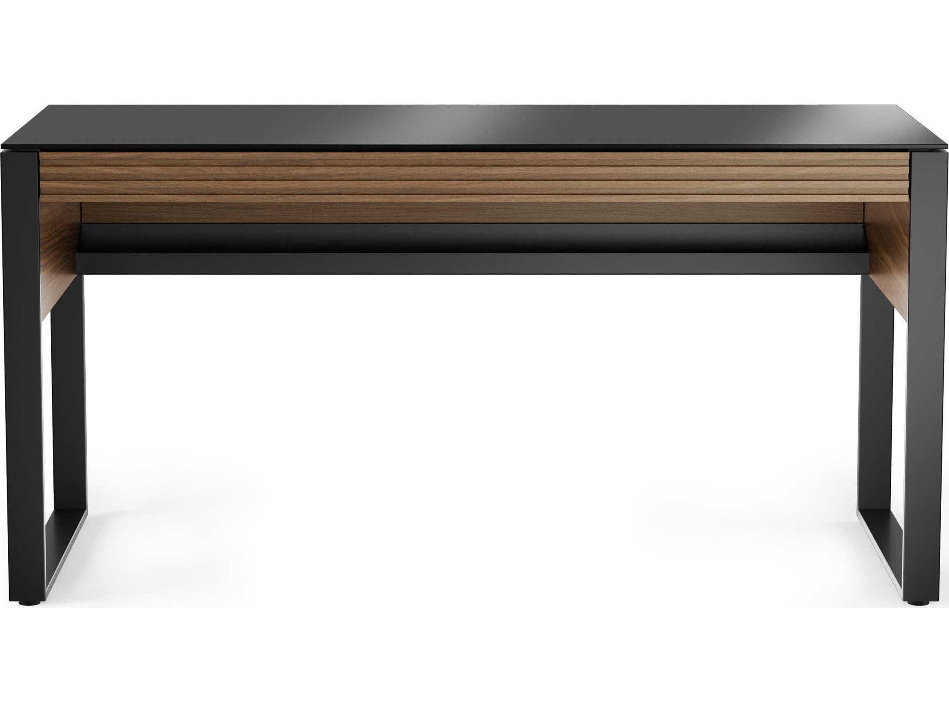 BDI Corridor Natural Walnut Black Brown Secretary Desk