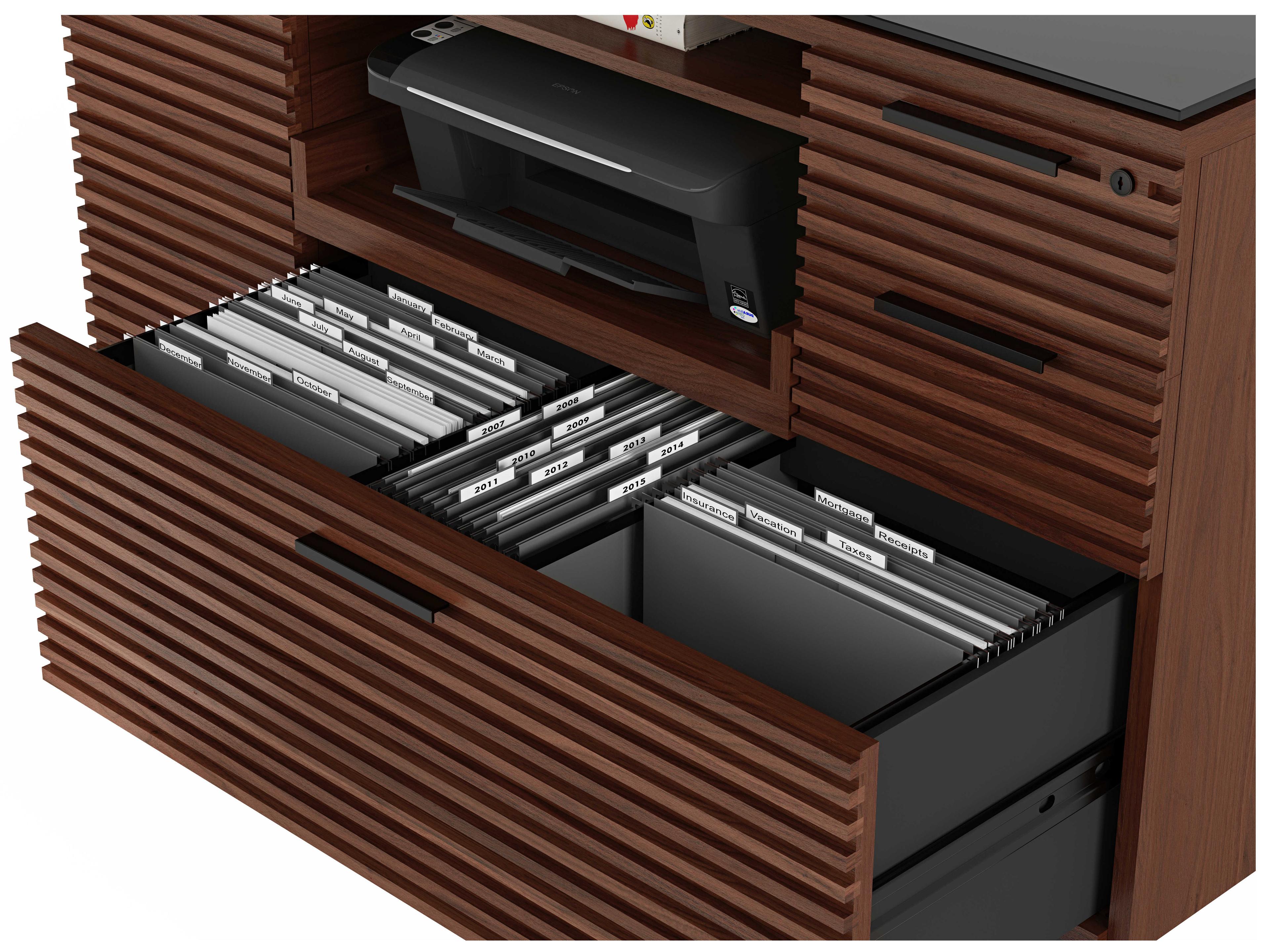 BDI Corridor Chocolate Stained Walnut File Cabinet