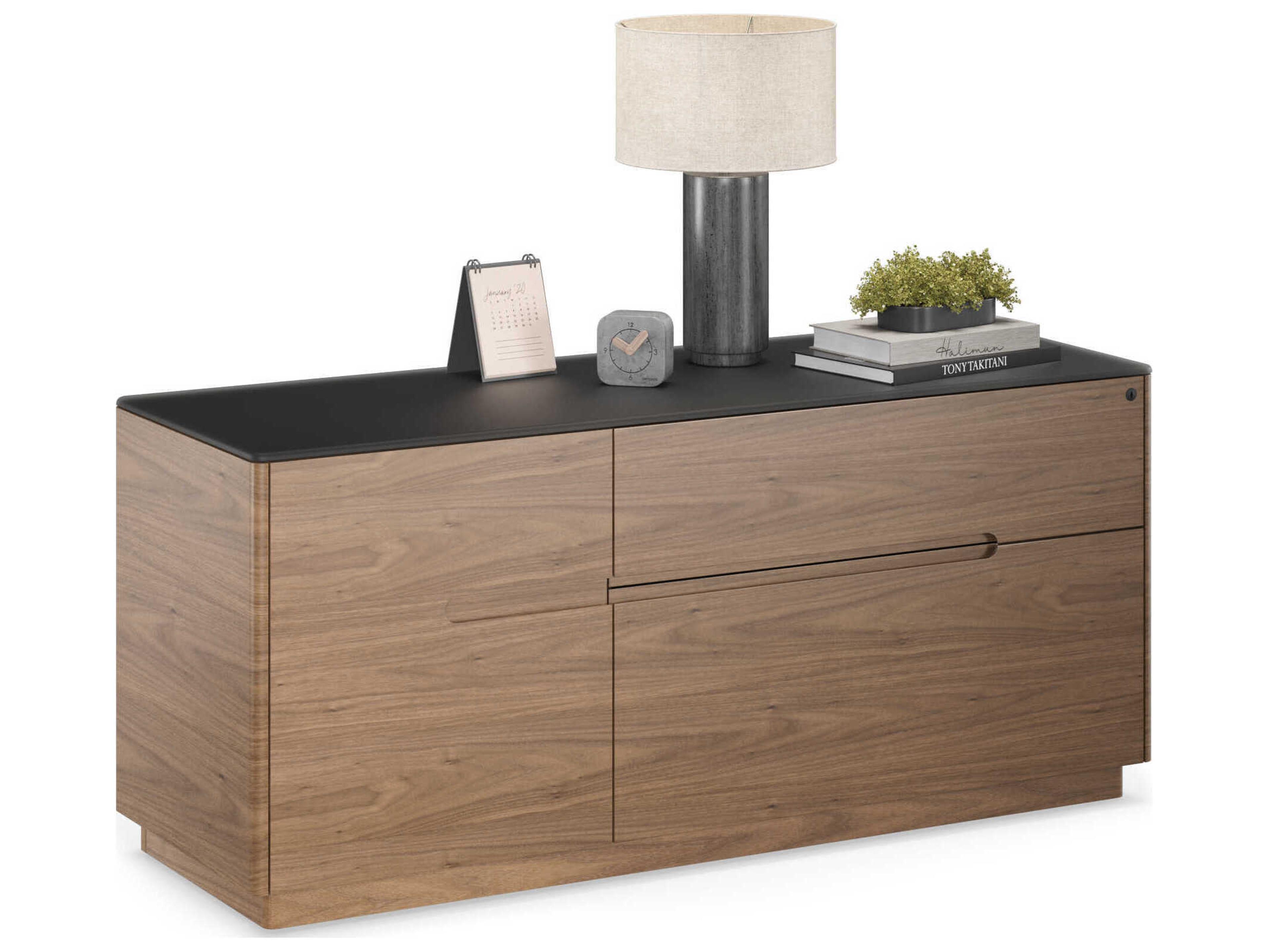 BDI Luma Natural Walnut Black File Cabinet