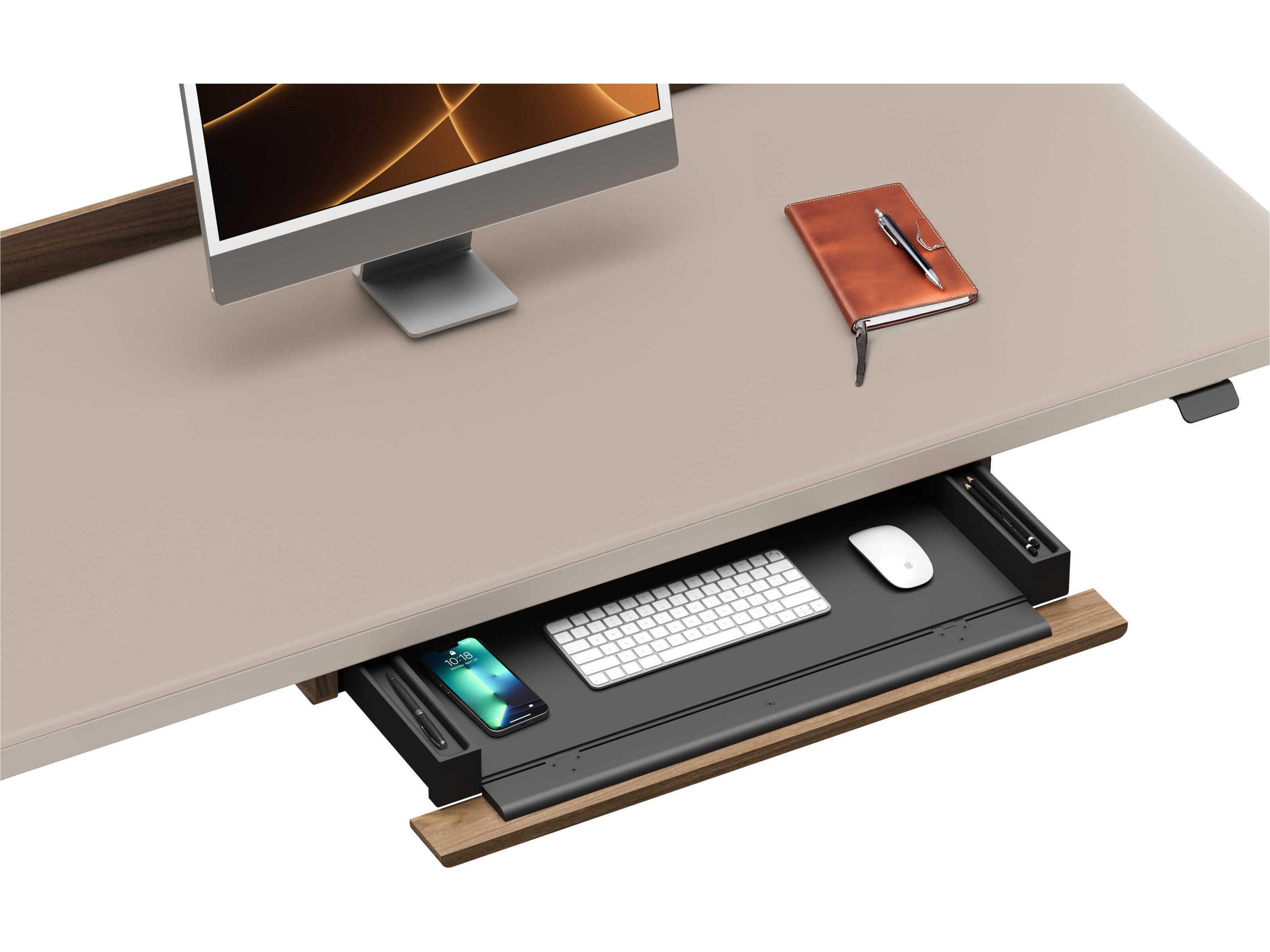 BDI Luma Natural Walnut Keyboard/Storage Drawer
