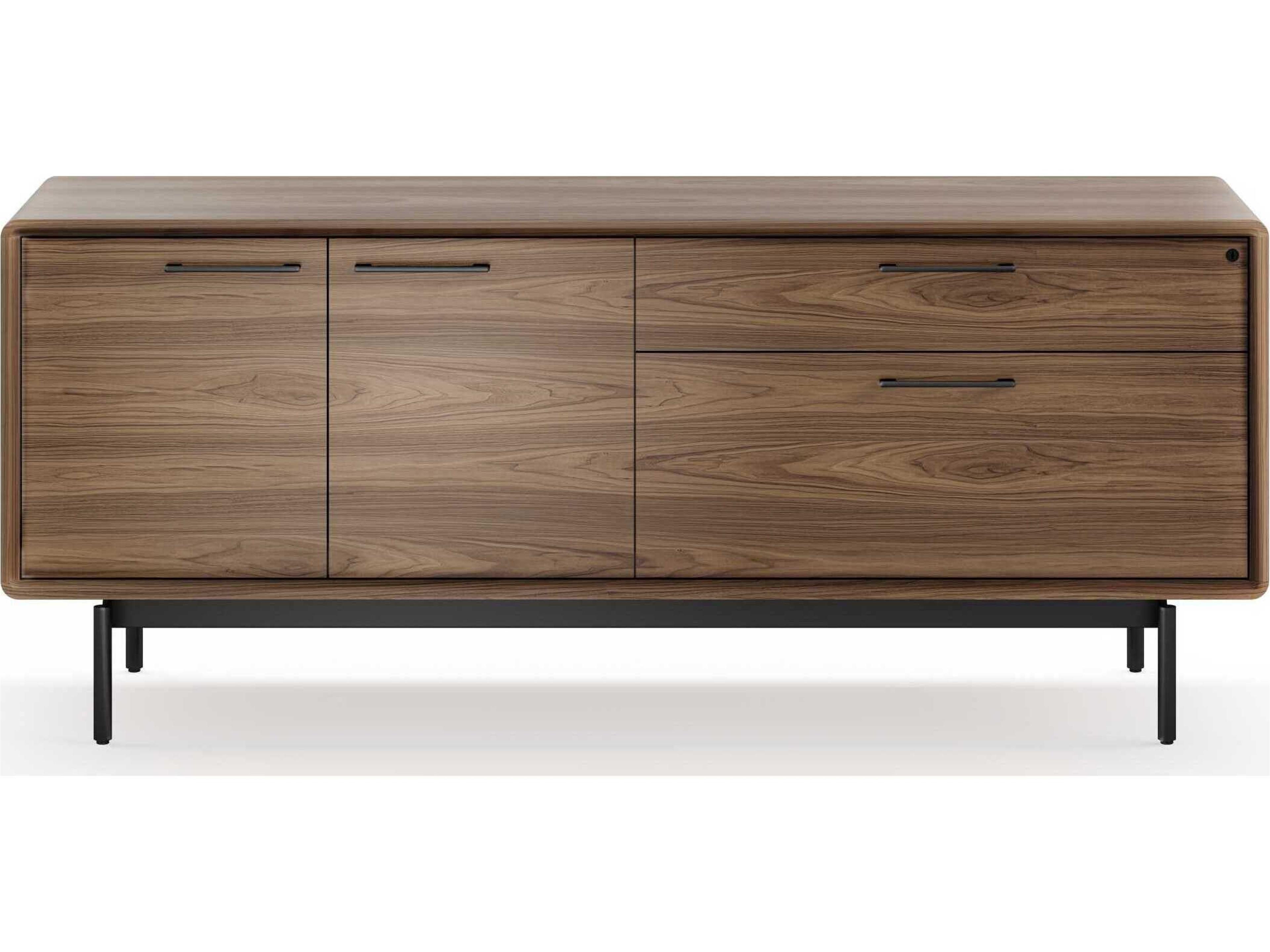 BDI Linq Natural Walnut Black File Cabinet