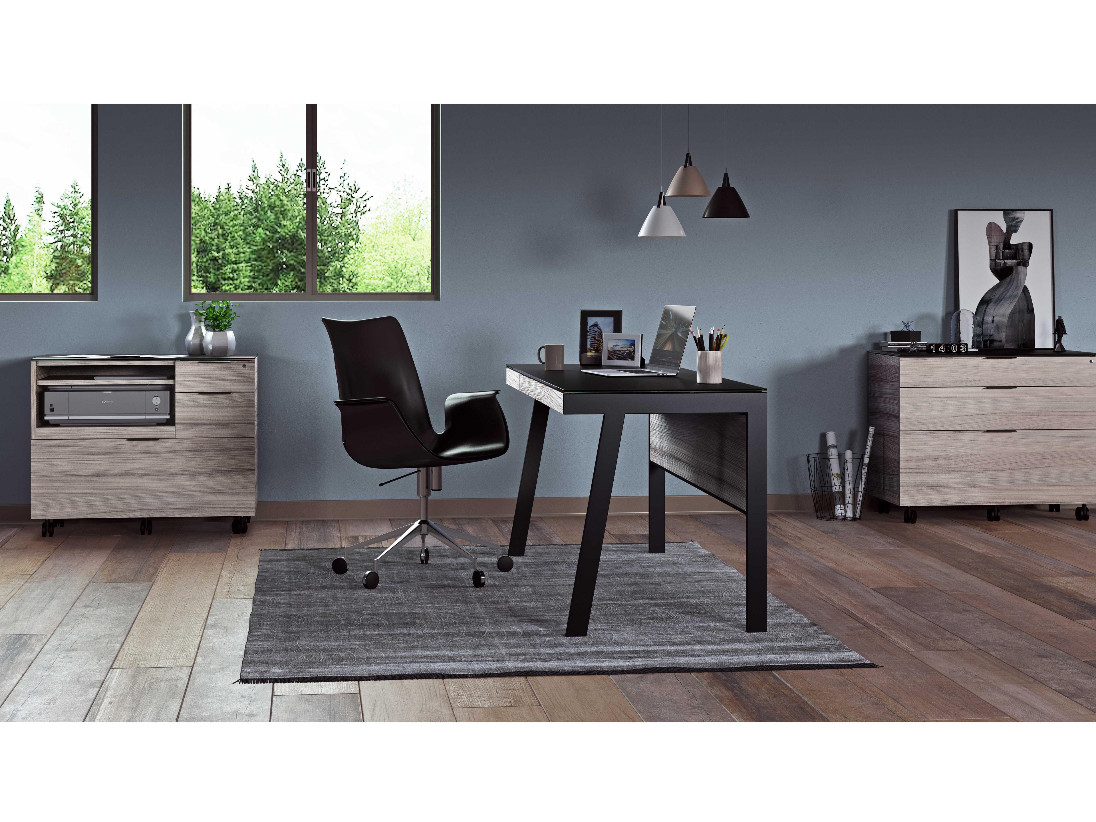 BDI Sigma Strata Black Secretary Desk