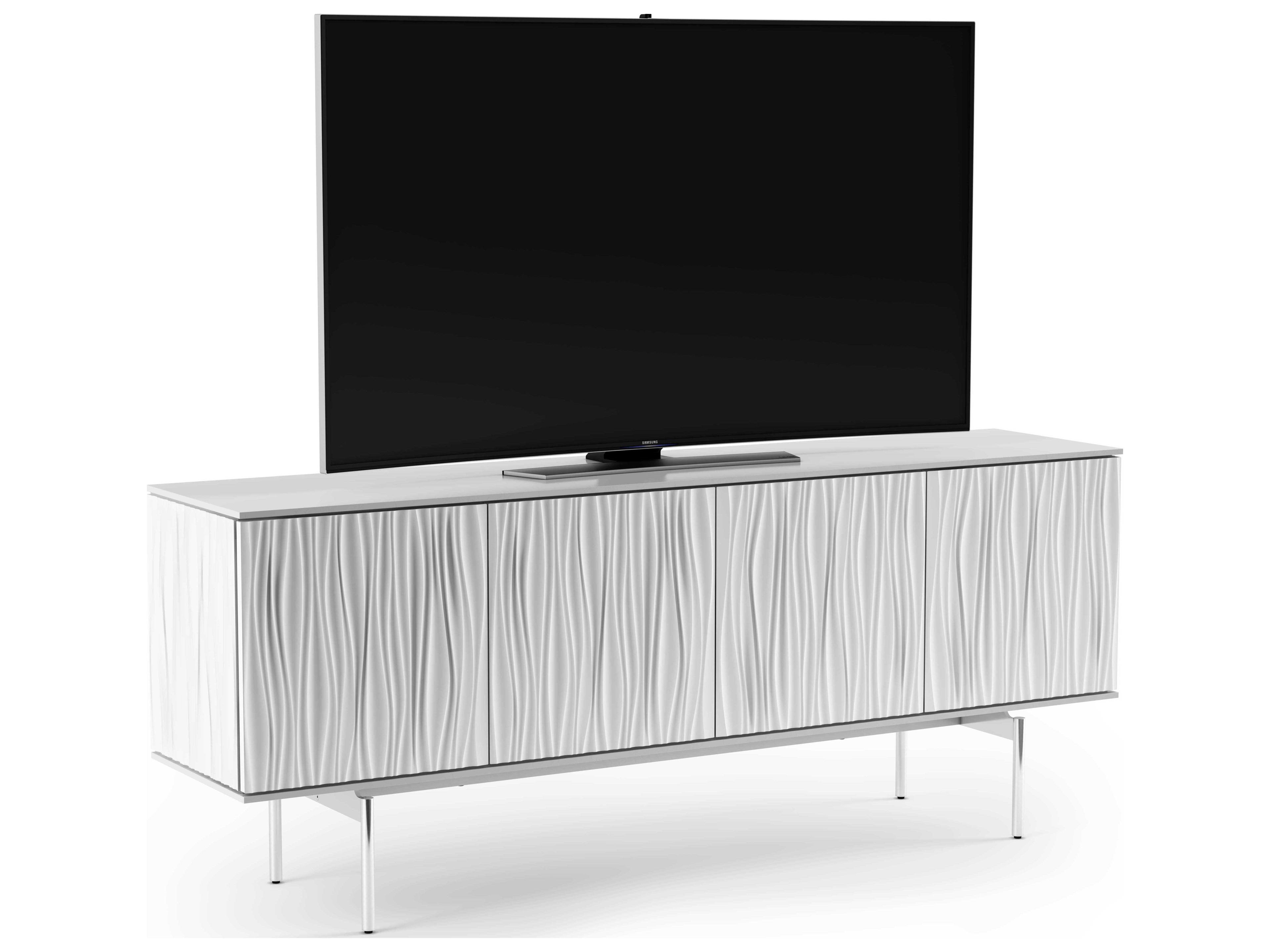 BDI Tanami 79" Smooth Satin White & Stainless Steel Media Console