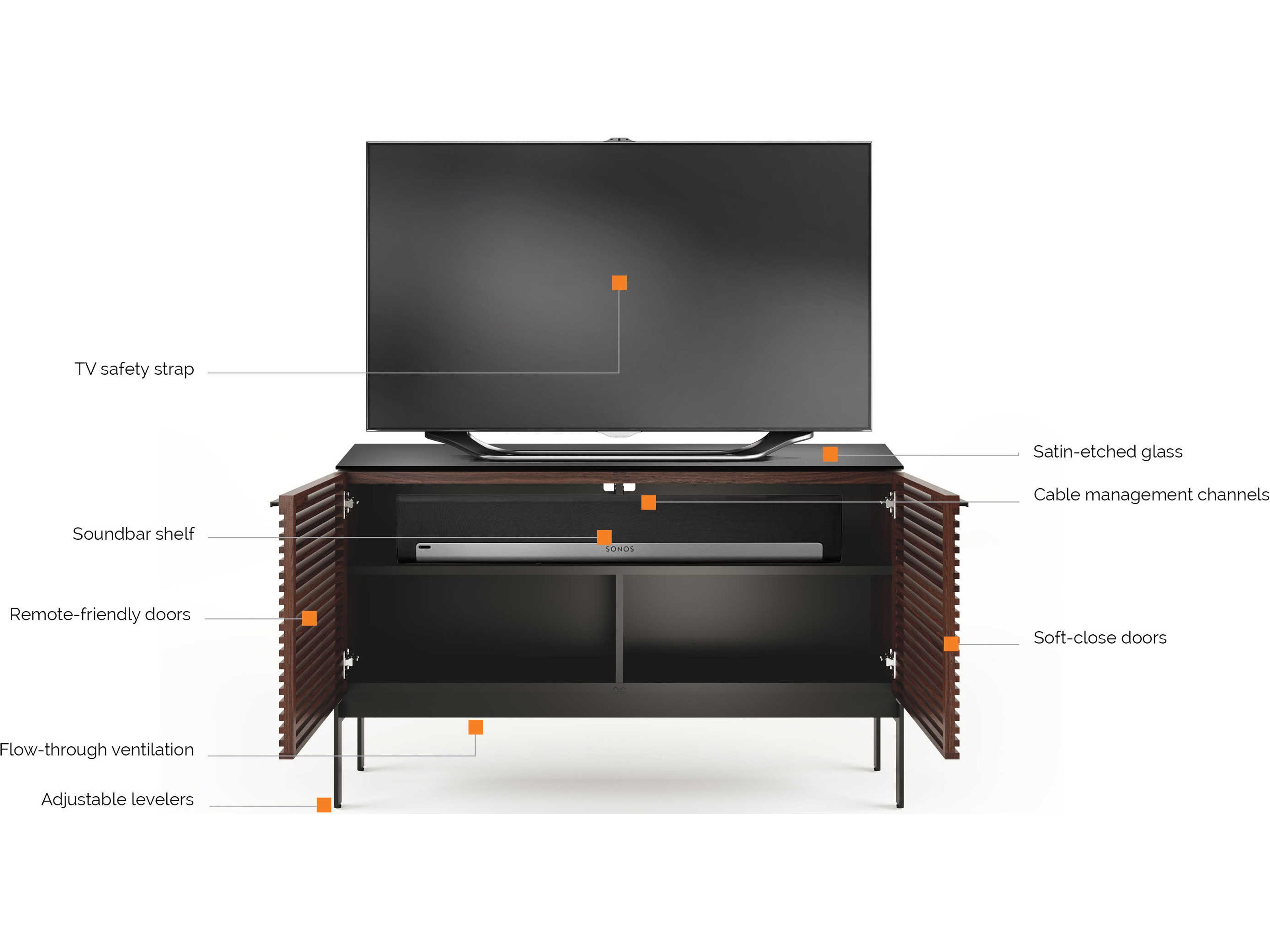 BDI Corridor 50" Hardwood Charcoal Media Console