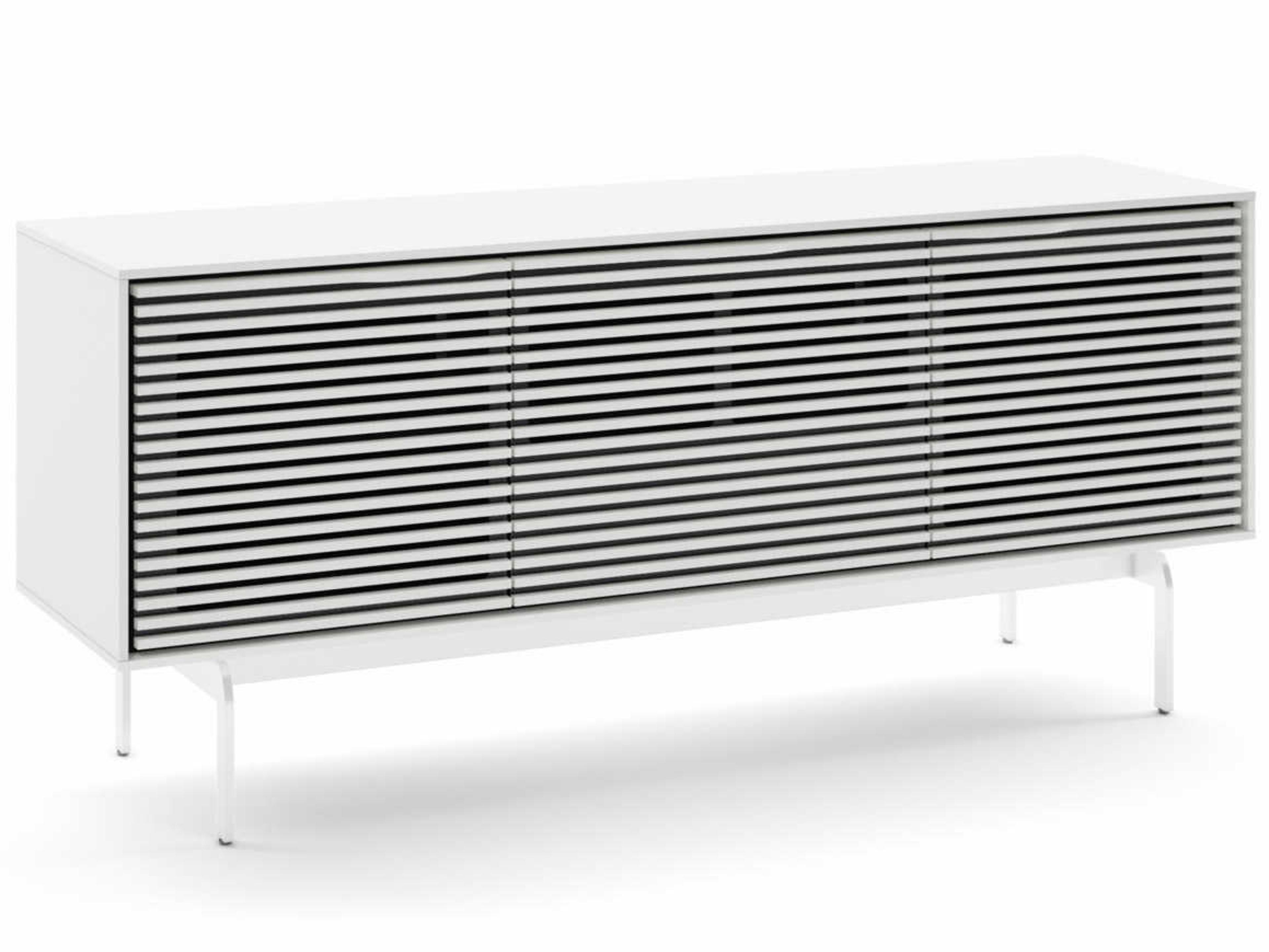 BDI Align 66" Solid Wood Satin White Media Console