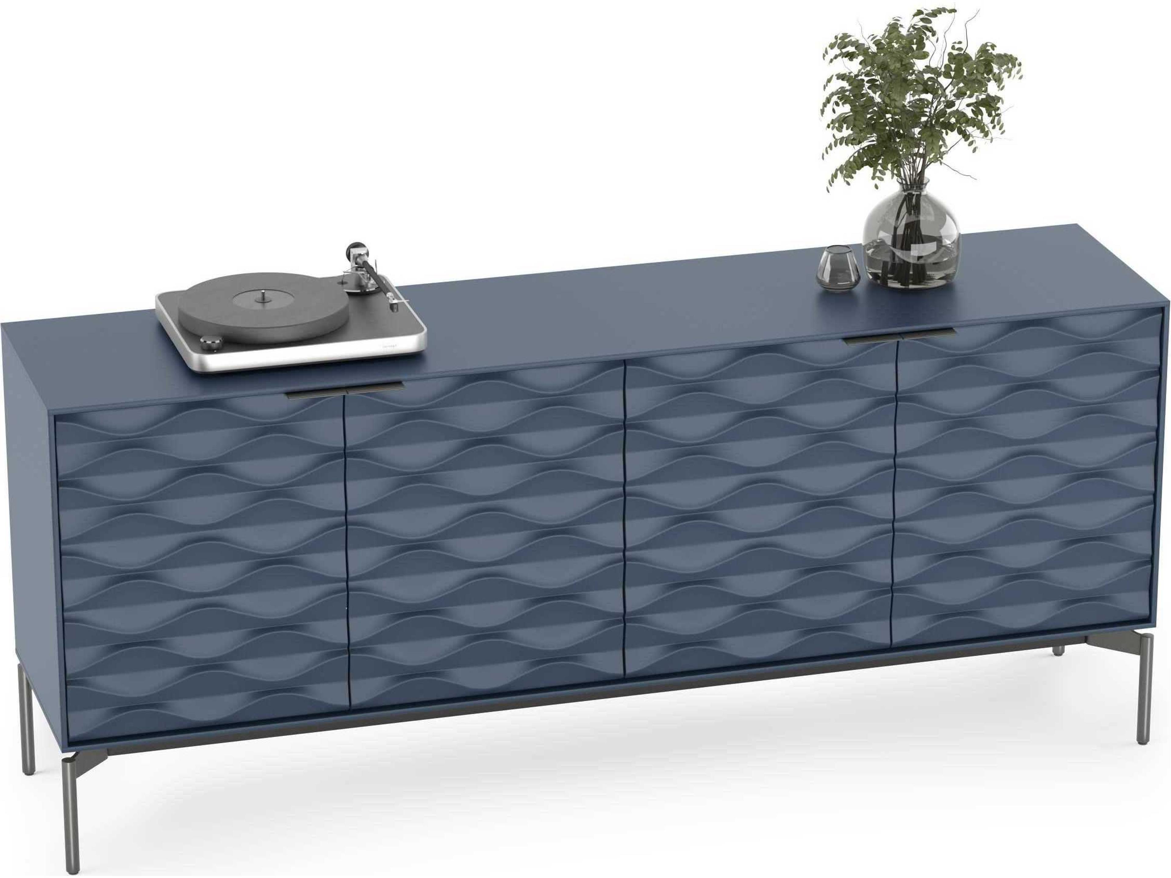 Storage Credenza Ripple Ocean Blue Brushed Carbon
