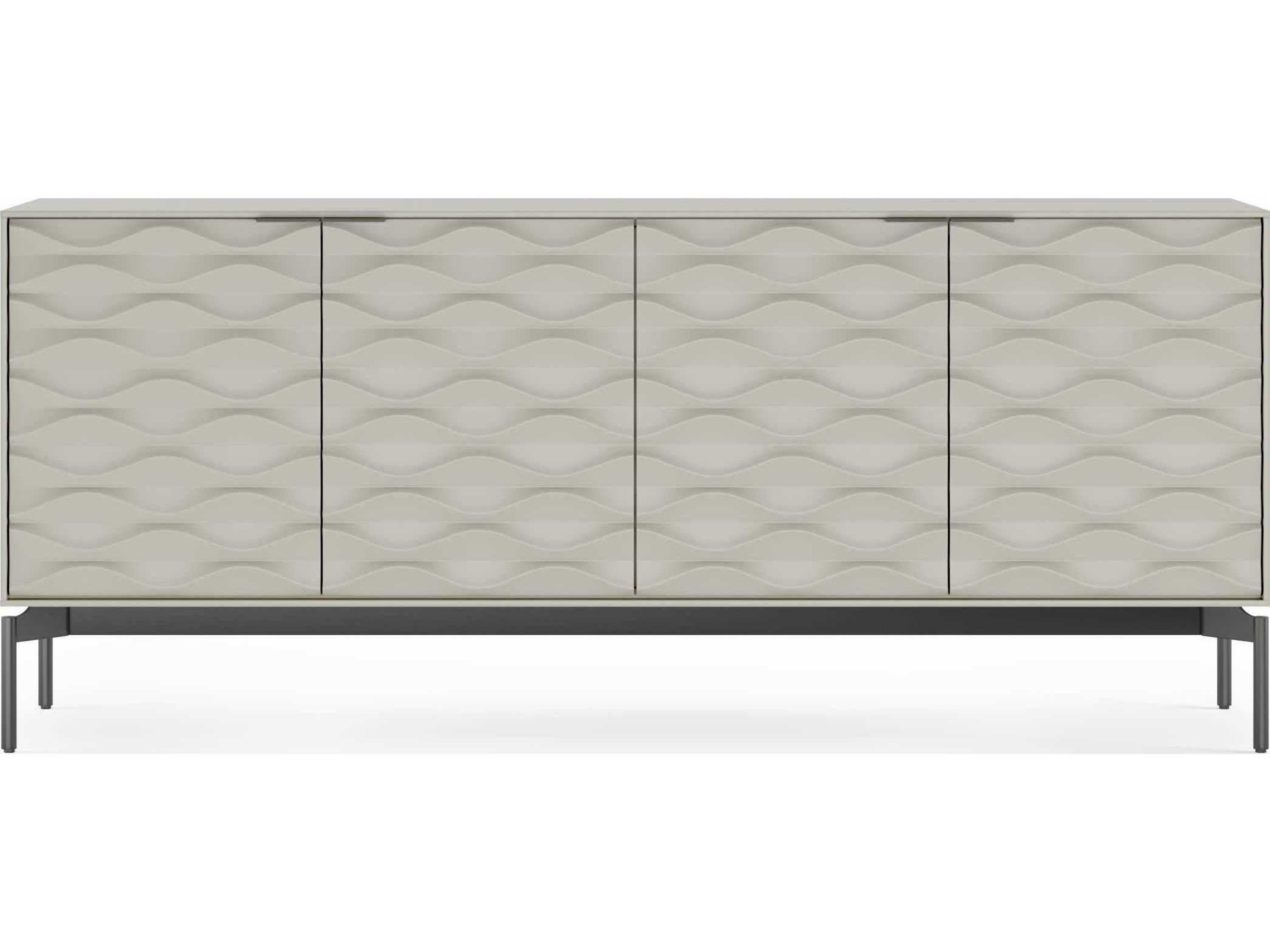 BDI Ripple 79" Stone Brushed Carbon Clear Credenza Sideboard