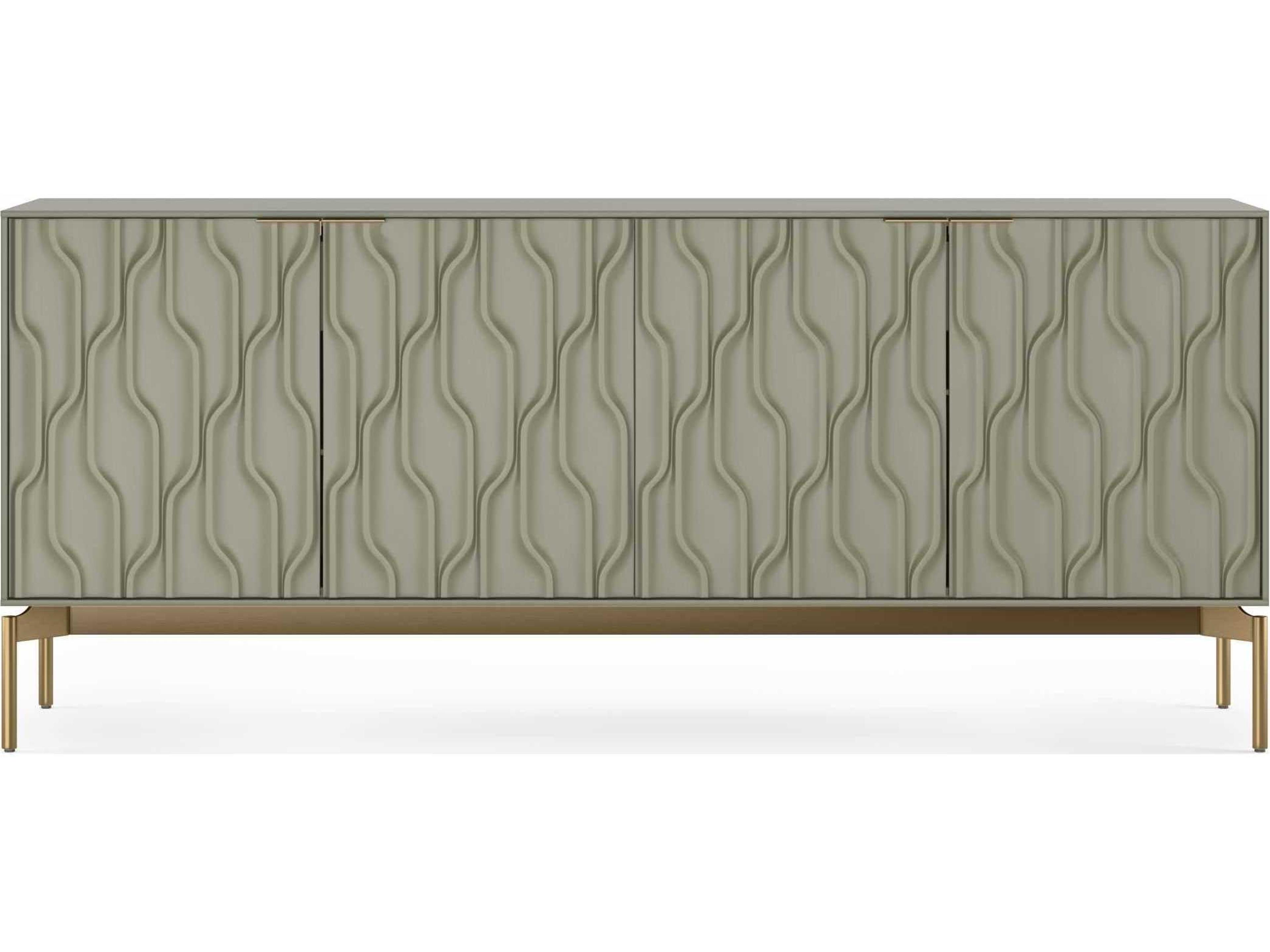 BDI Mesa 79" Moss Brushed Brass Clear Credenza Sideboard