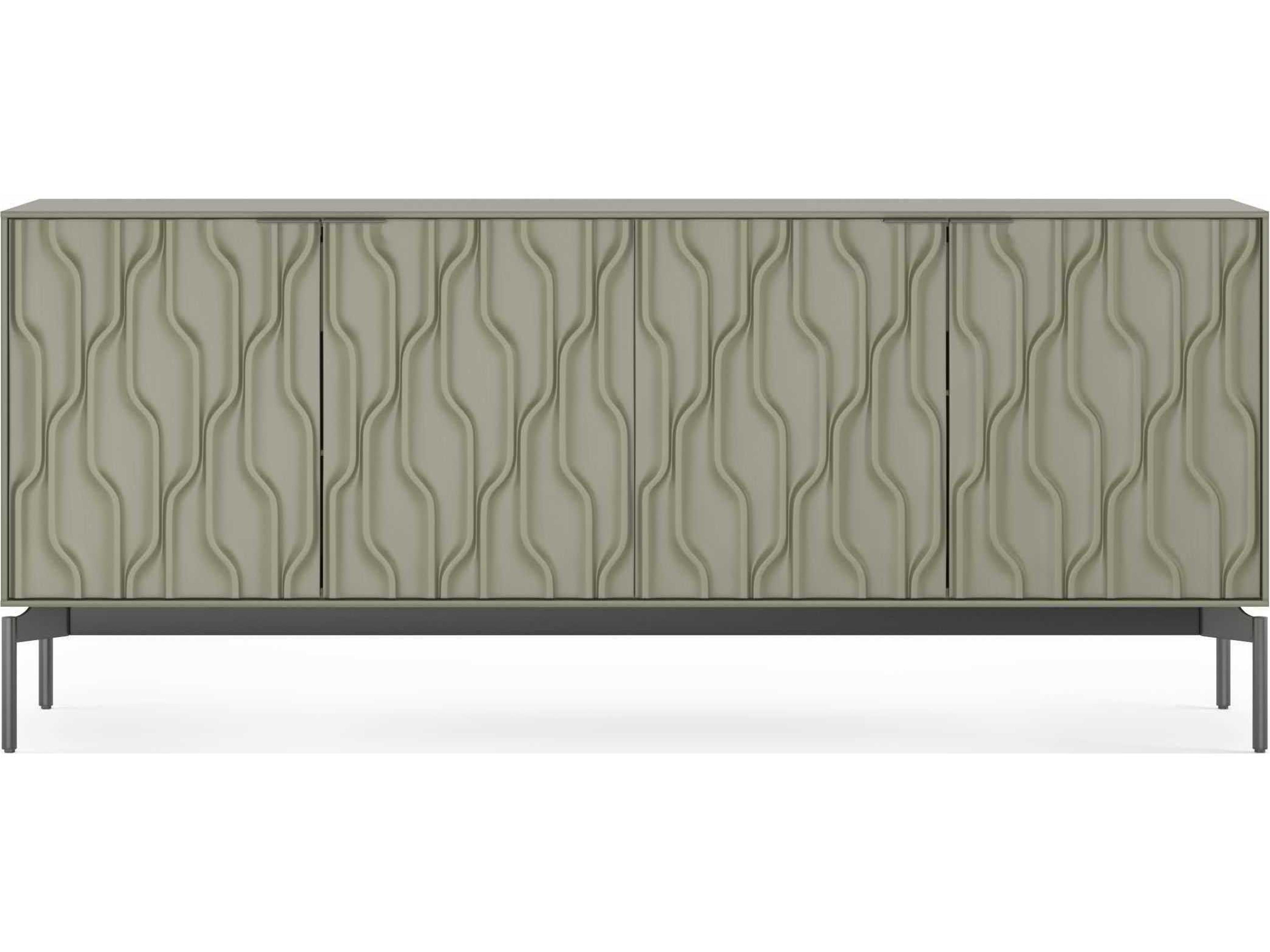 BDI Mesa 79" Moss Brushed Carbon Clear Credenza Sideboard