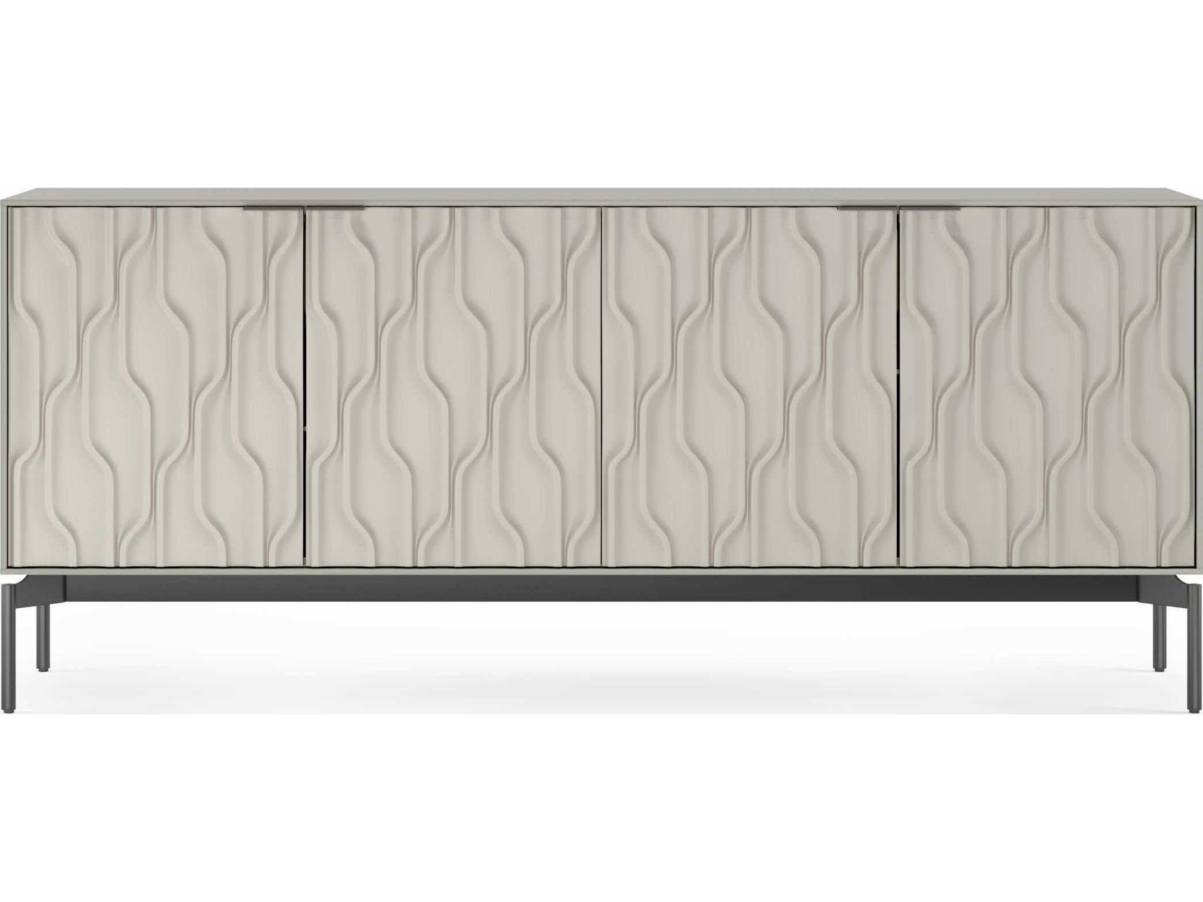 BDI Mesa 79" Stone Brushed Carbon Clear Credenza Sideboard