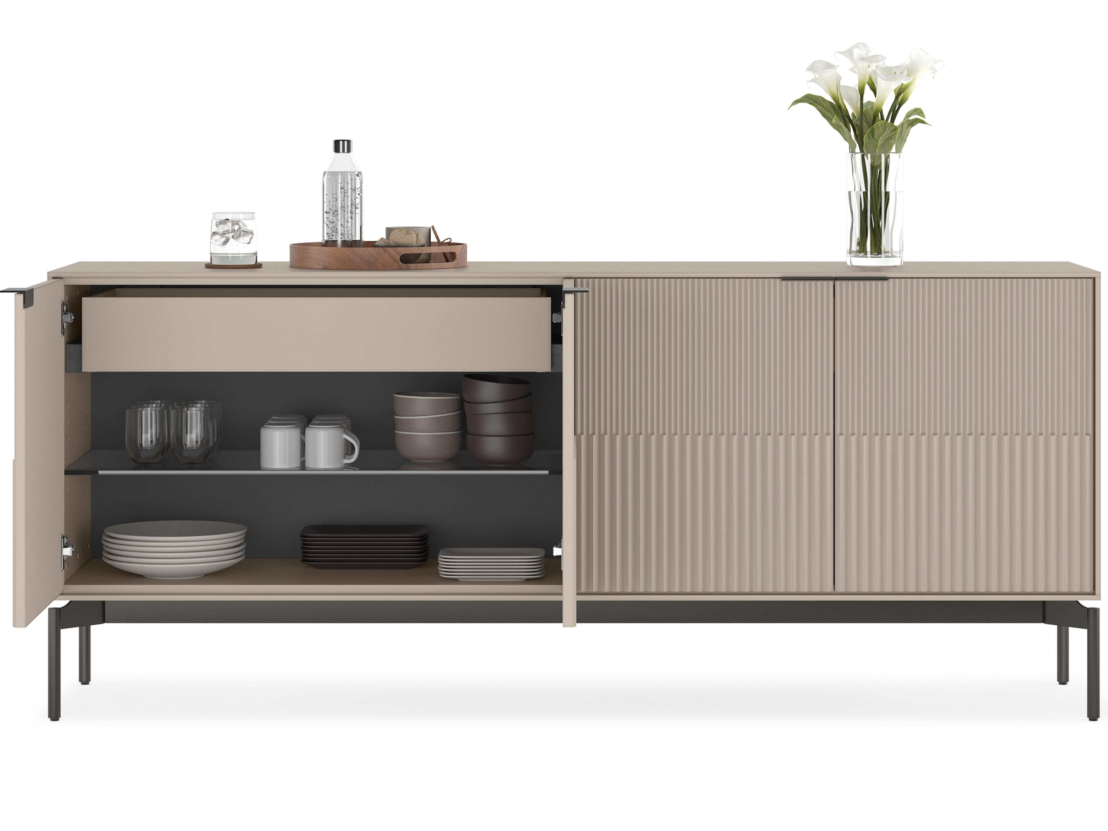 BDI Zig 79" Dune Sideboard With Brushed Carbon Base