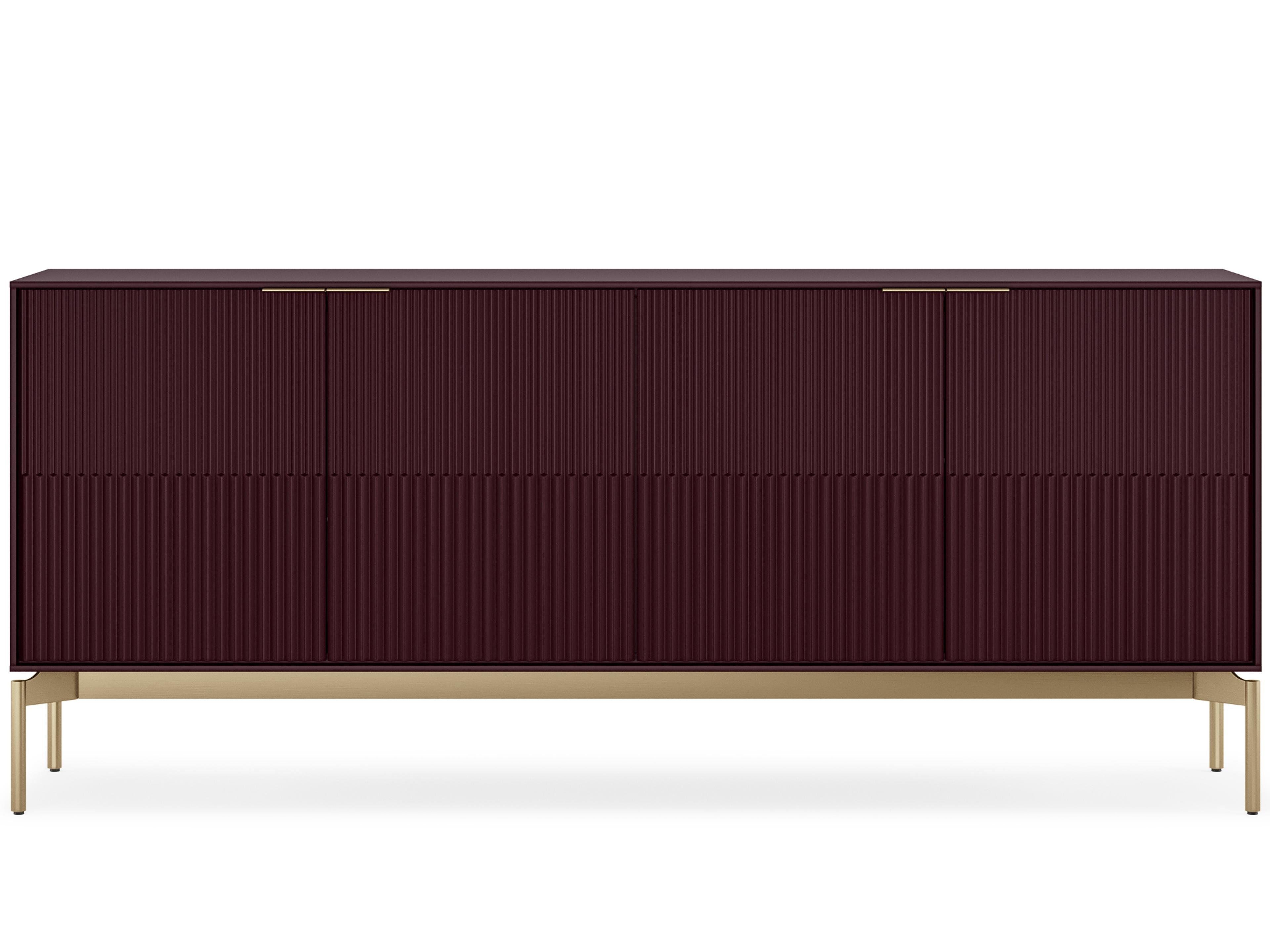 BDI Zig 79" Merlot Sideboard With Brushed Brass Base