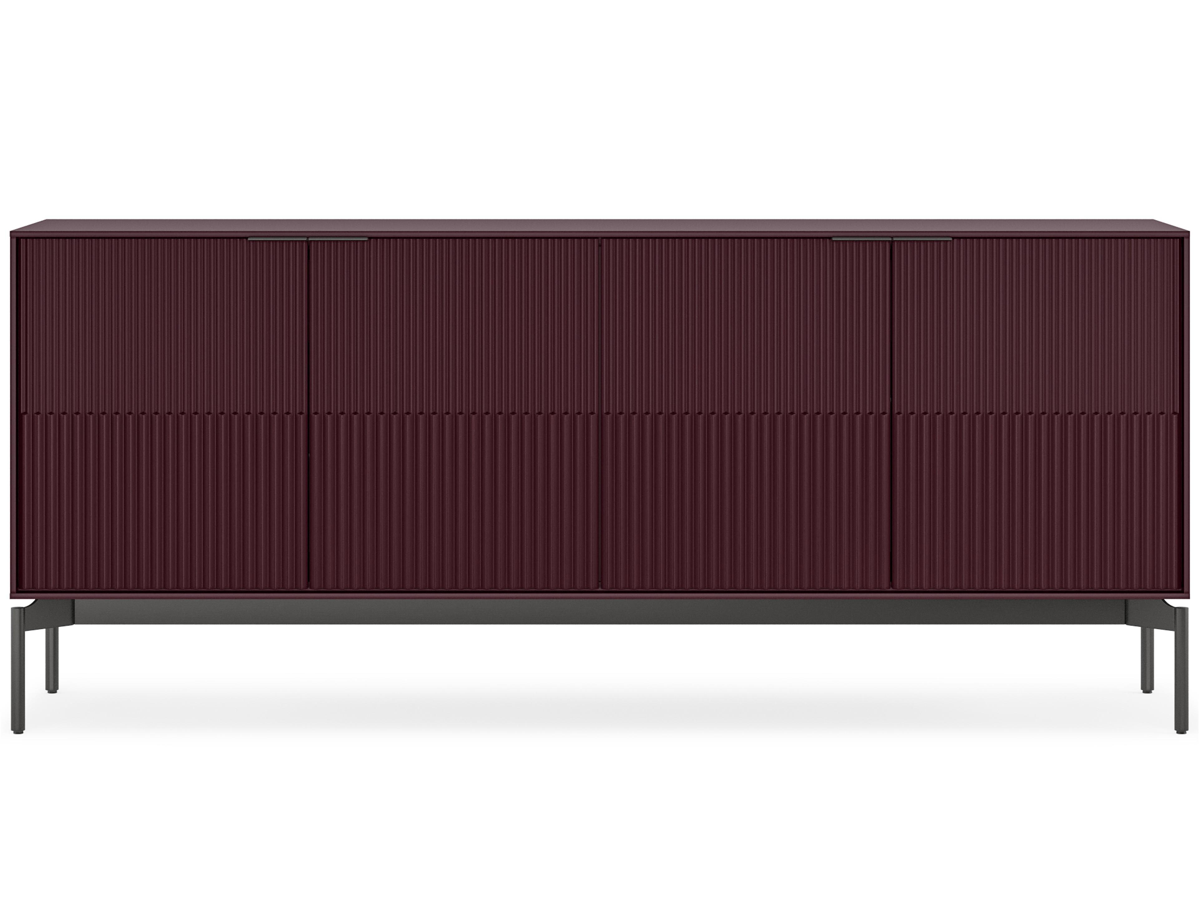 BDI Zig 79" Merlot Sideboard With Brushed Carbon Base