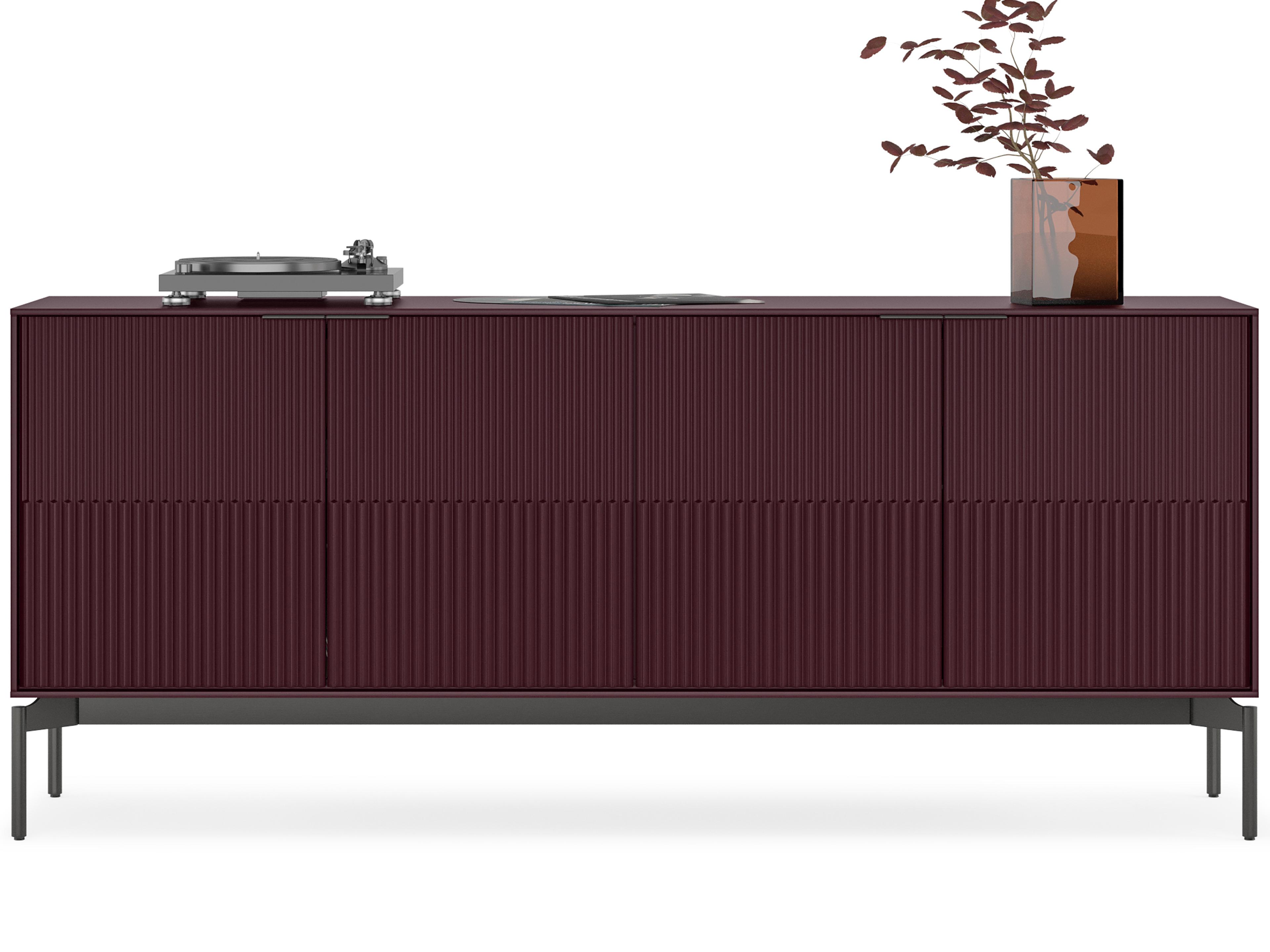 BDI Zig 79" Merlot Sideboard With Brushed Carbon Base