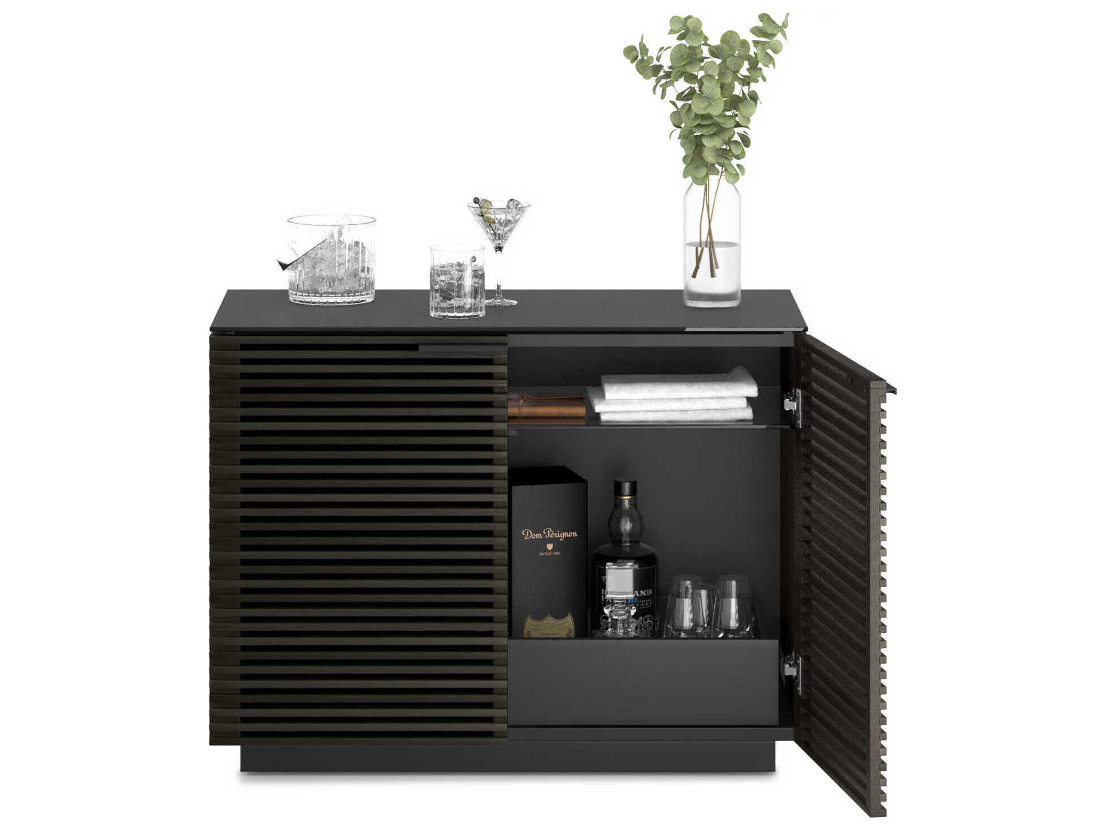 BDI Corridor Charcoal Stained Ash Black Hardwood Accent Chest