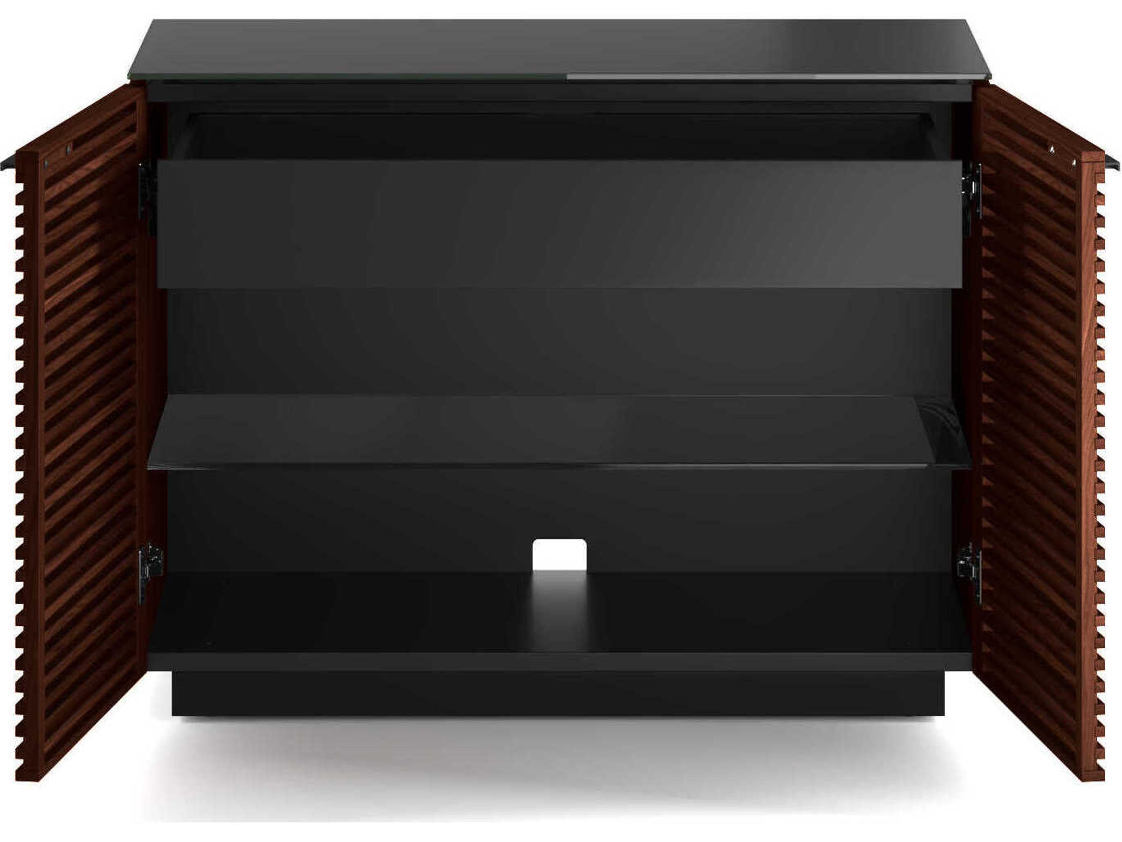 BDI Corridor Chocolate Stained Walnut Black Brown Hardwood Accent Chest