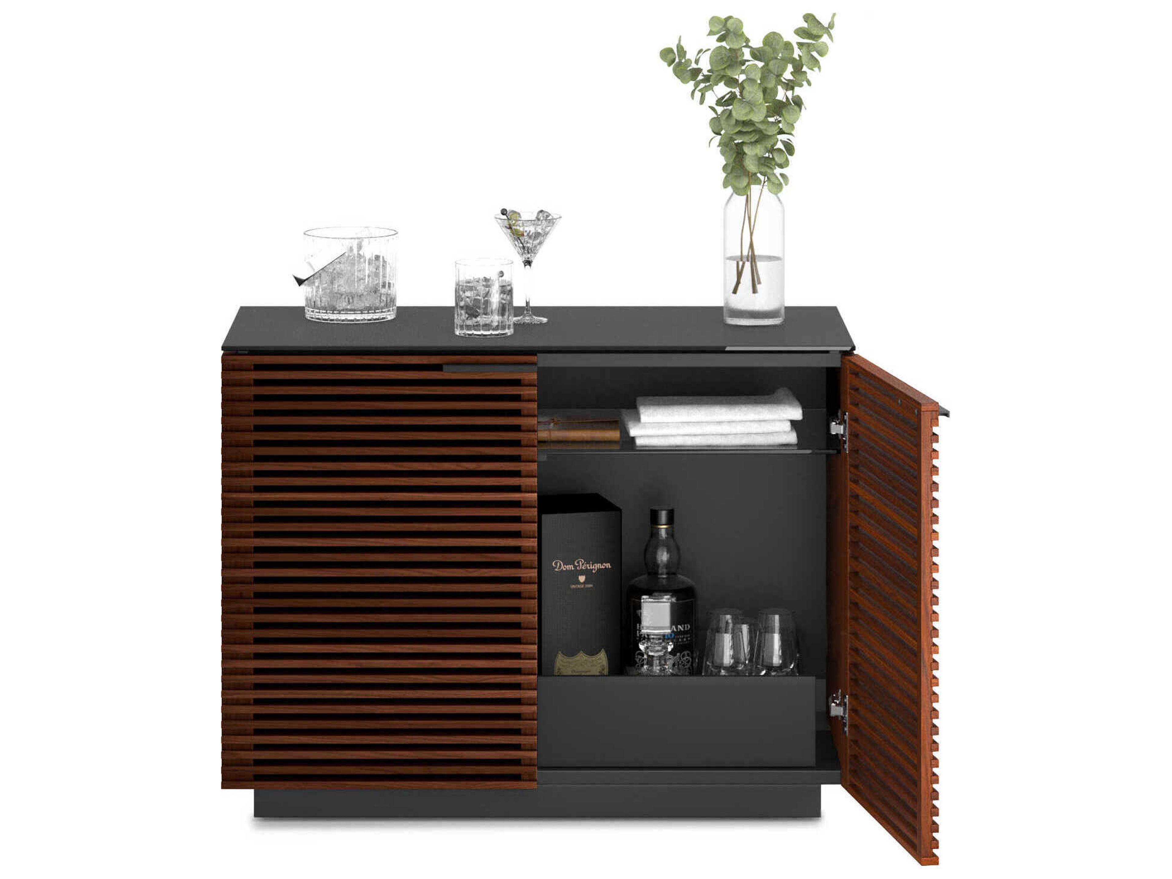BDI Corridor Chocolate Stained Walnut Black Brown Hardwood Accent Chest