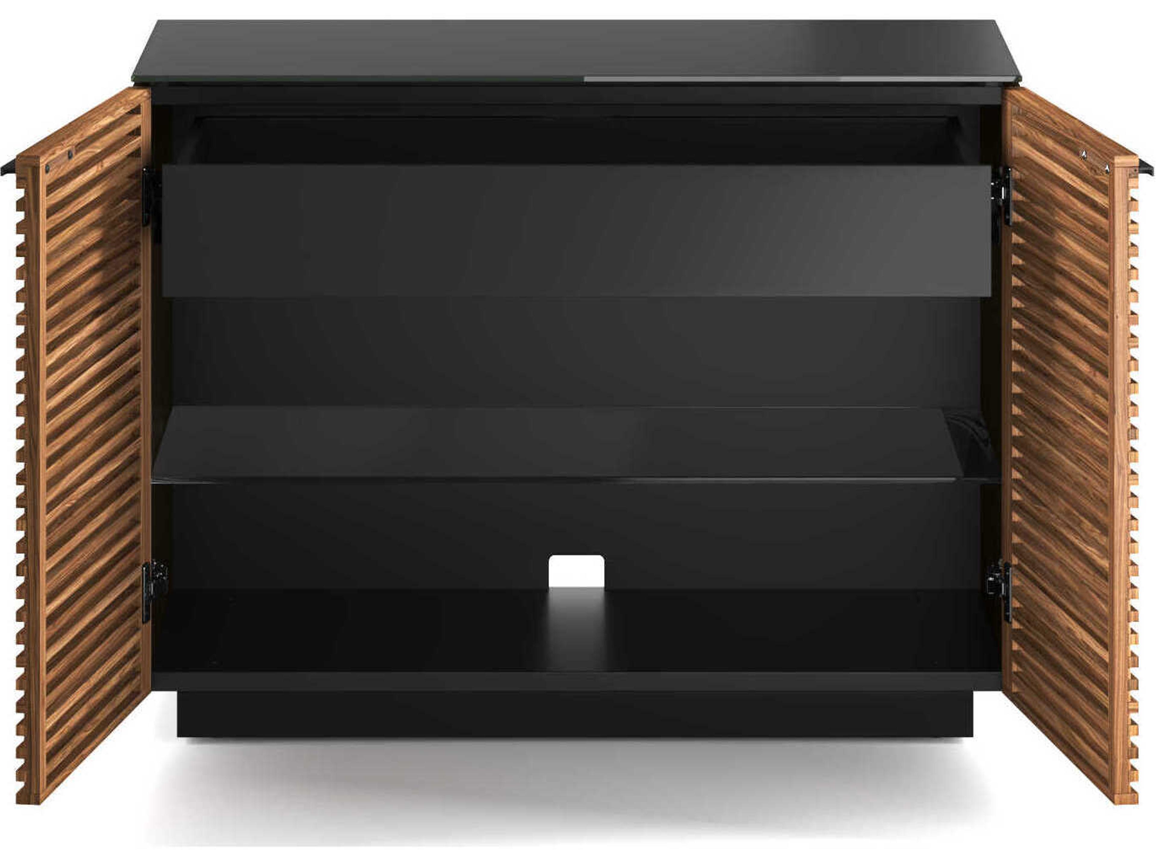 BDI Corridor Natural Walnut Black Brown Hardwood Accent Chest