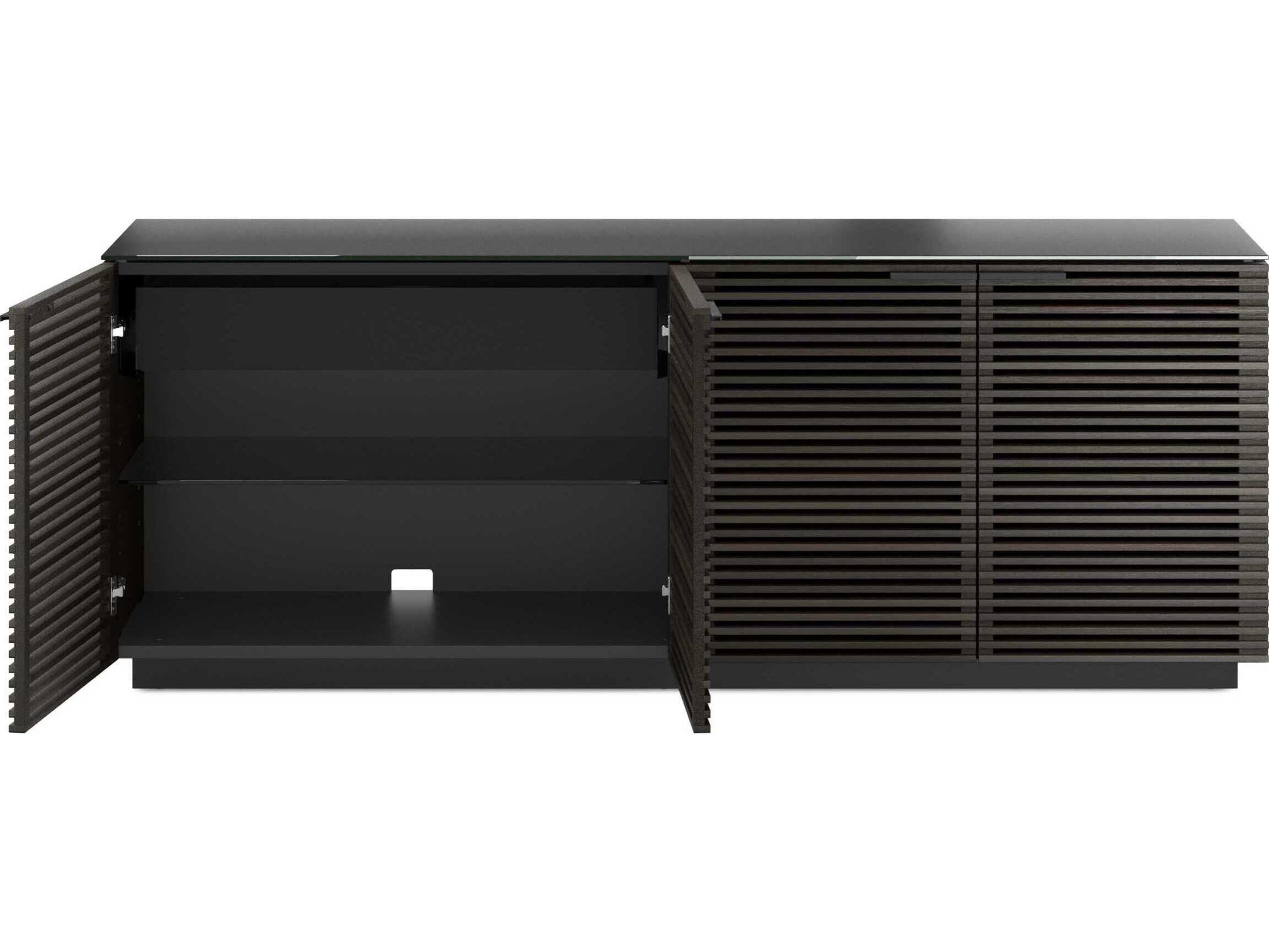 BDI Corridor 79" Hardwood Charcoal Stained Ash Black Sideboard